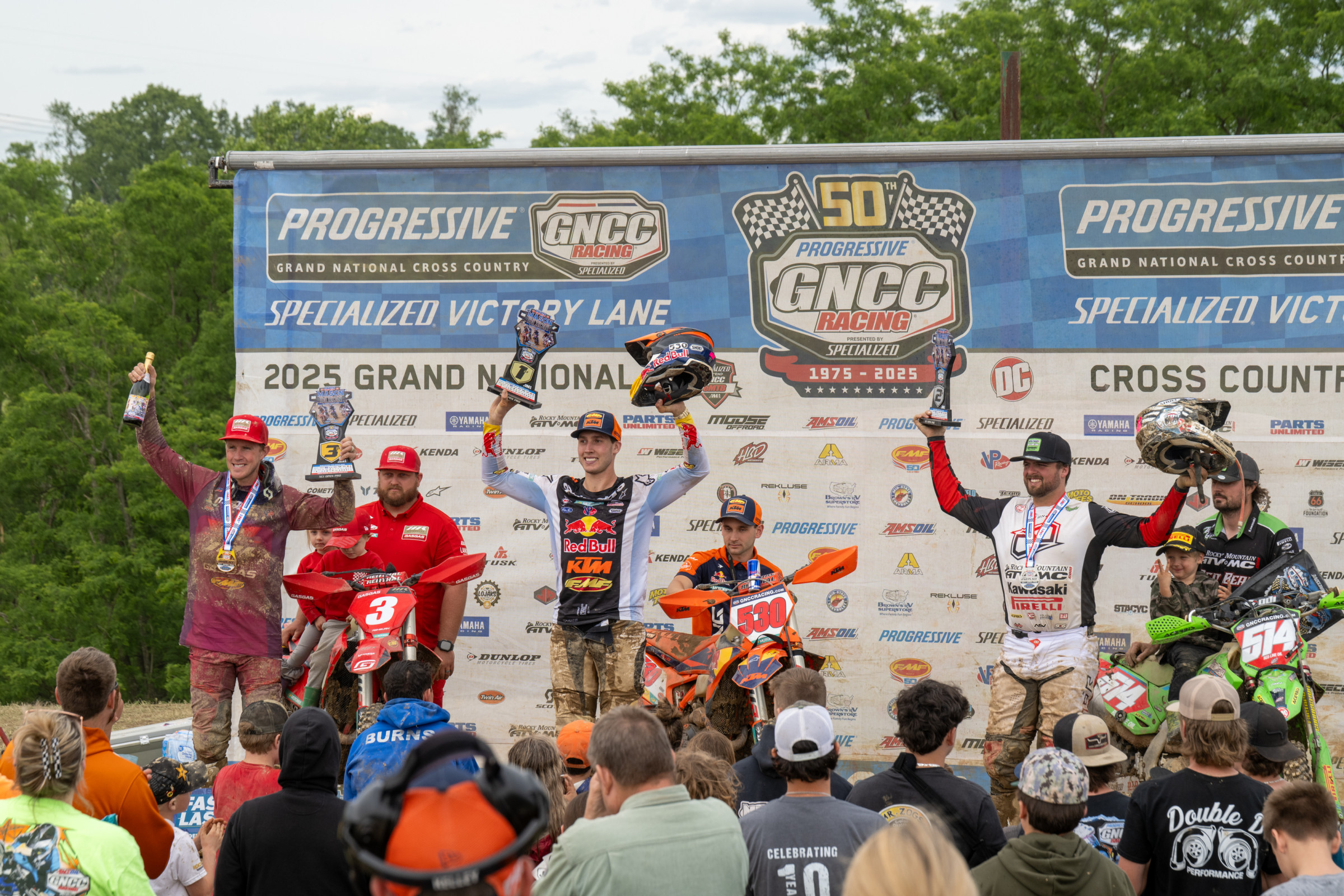 The XC1 podium: Jordan Ashburn, Ben Kelley, and Stewart Baylor Jr.
