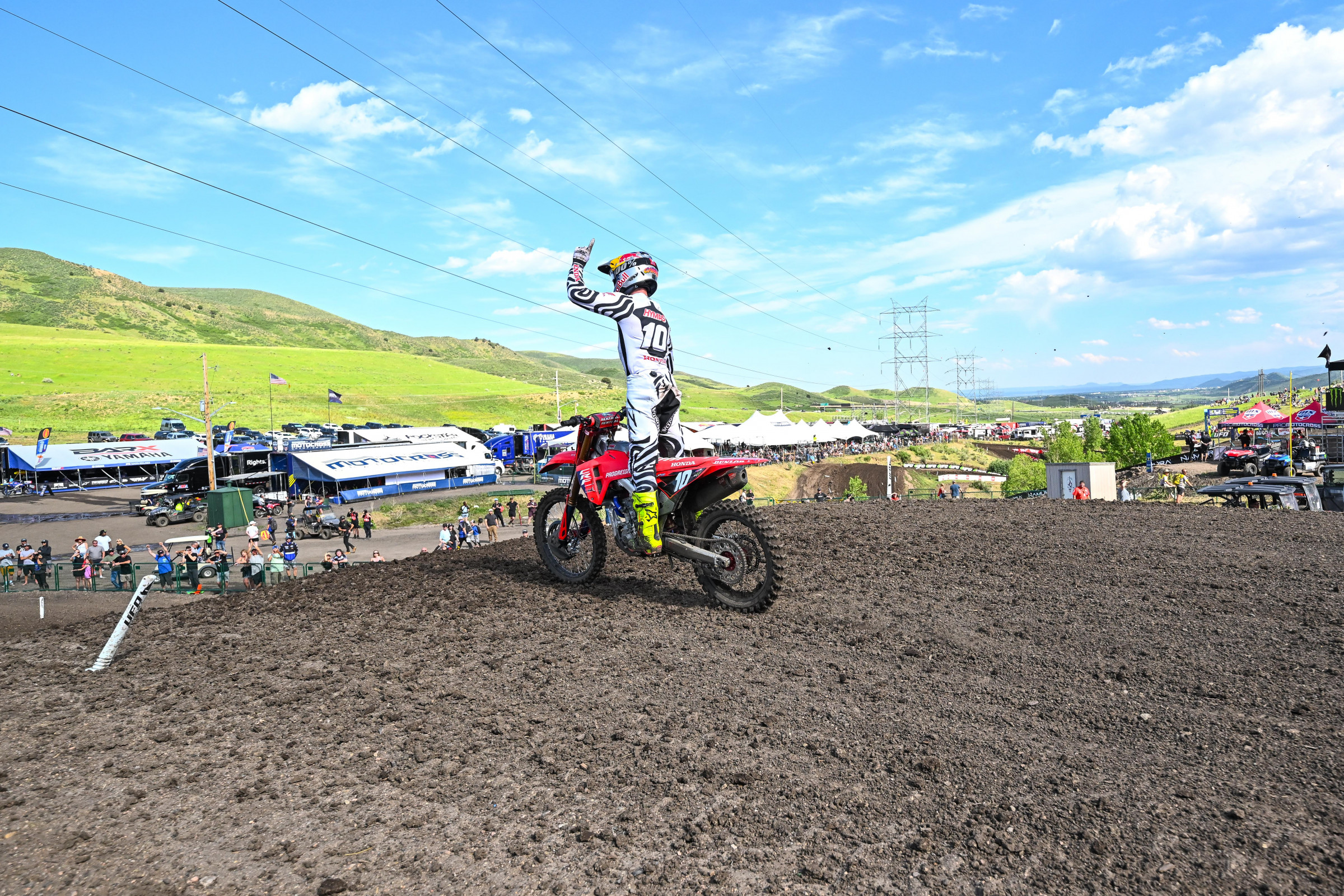 It was a perfect day for Chance Hymas: fastest overall qualifier, holeshot both motos, led all laps of both motos en route to taking the moto wins and the overall win.