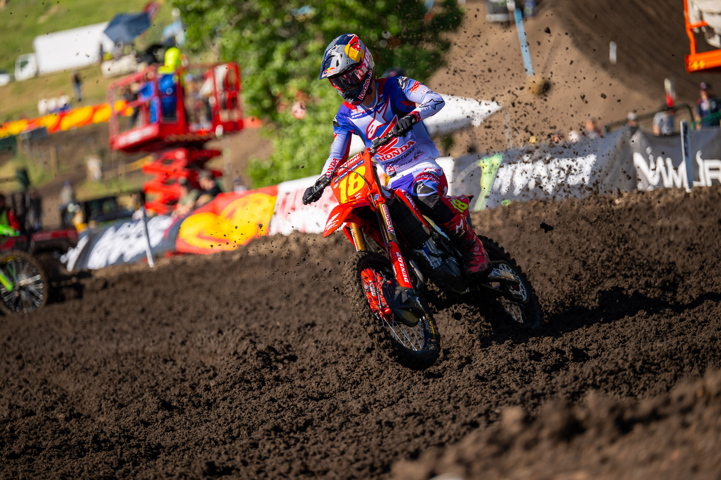 Pressure was on Jett Lawrence all day, but he held strong again.