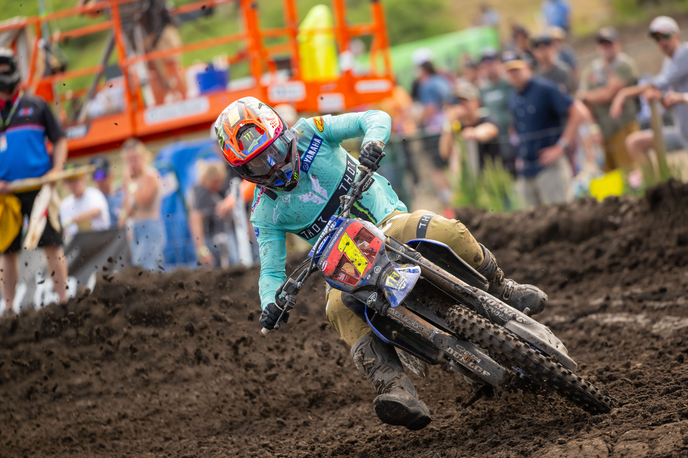 Deegan was forced to check up in the first moto to preserve his motorcycle.