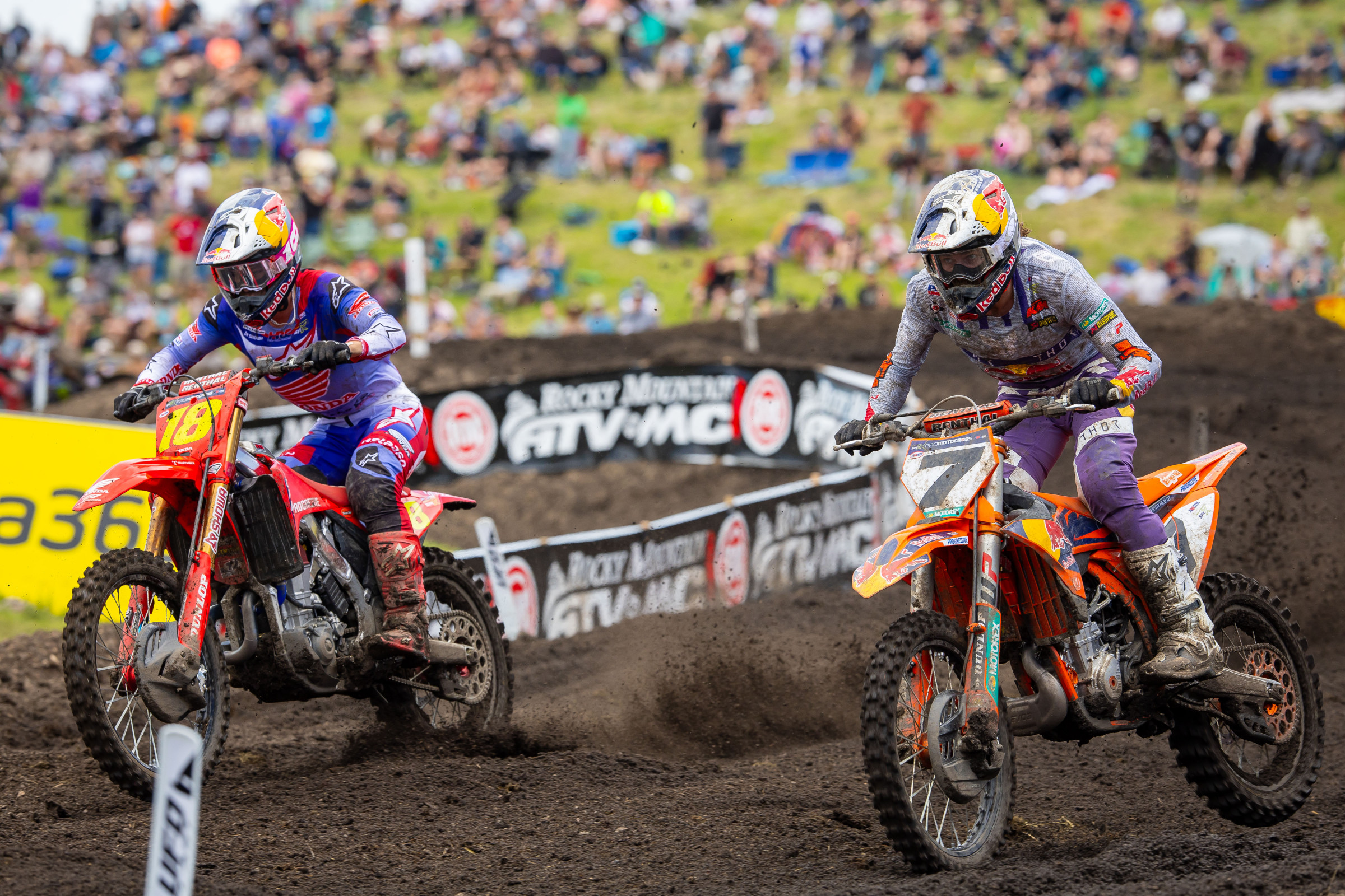 Aaron Plessinger passed Jett Lawrence for the lead in the first moto.