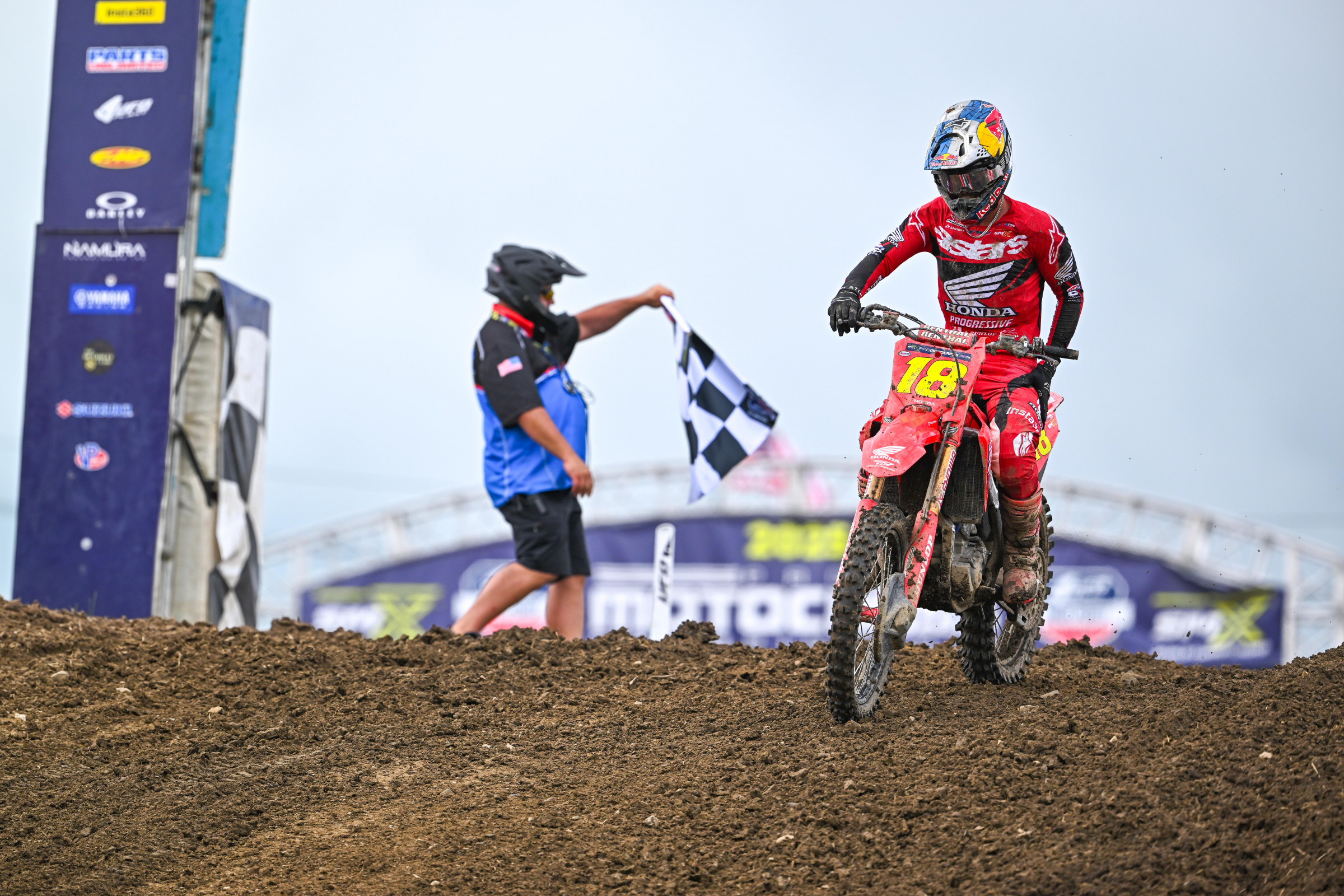 Jett Lawrence scored the first 450 Class first moto win at the High Point National.