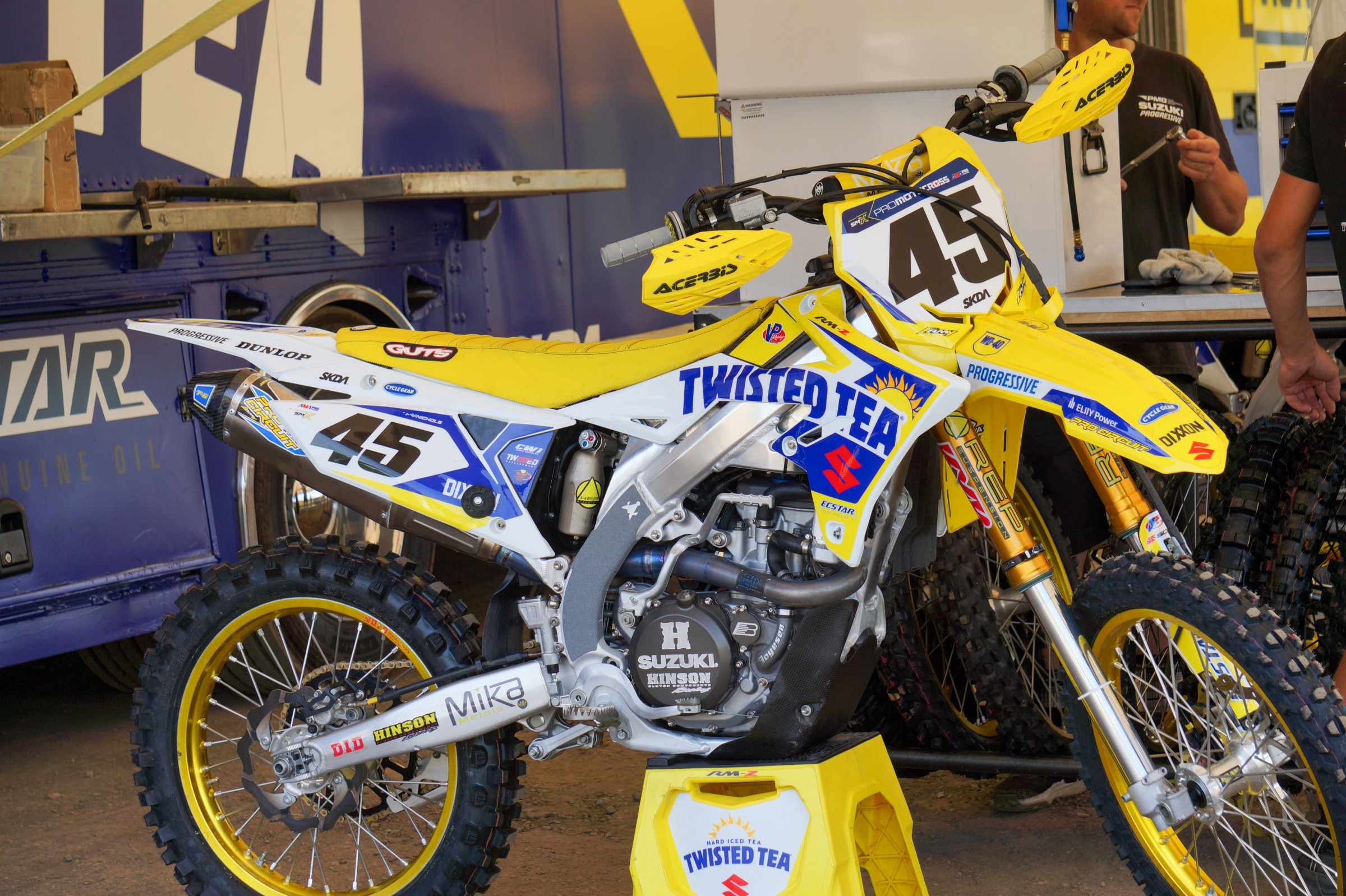 Colt Nichols' Suzuki RM-Z450 race bike for the AMA Pro Motocross Championship.