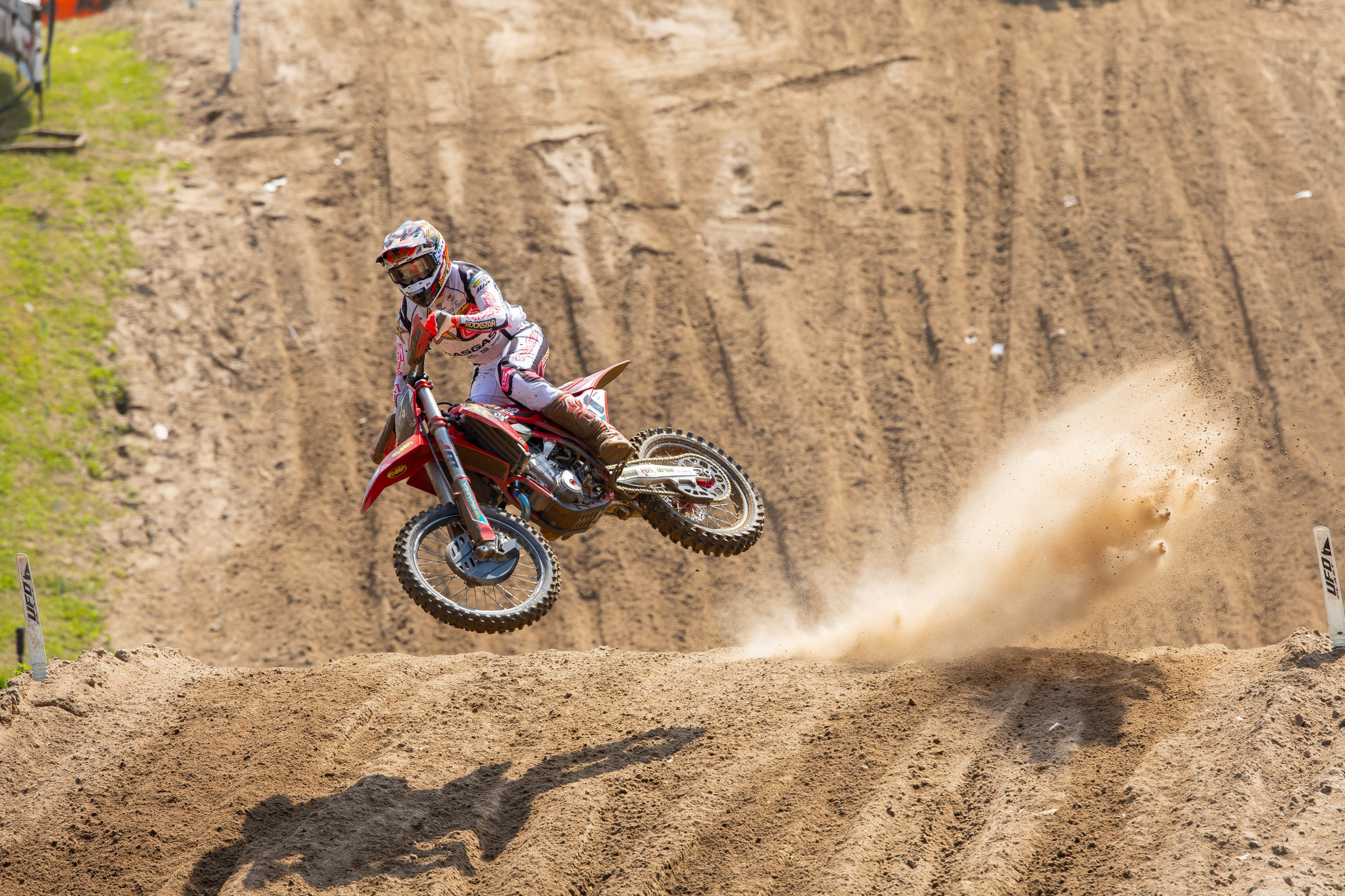 Different dirt colors help riders read the soil at Southwick.
