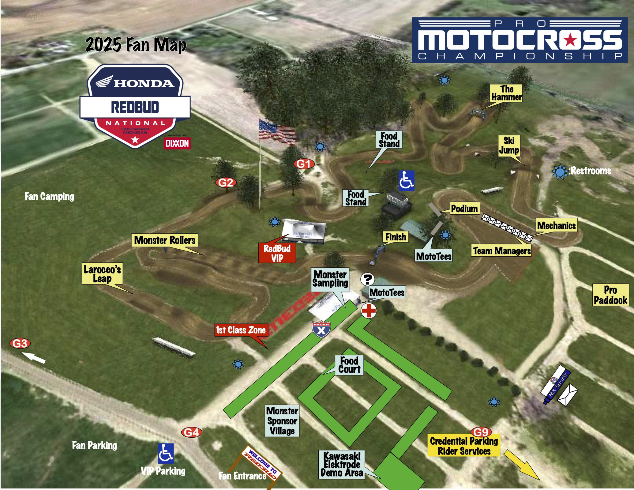 2025 RedBud National fan map.