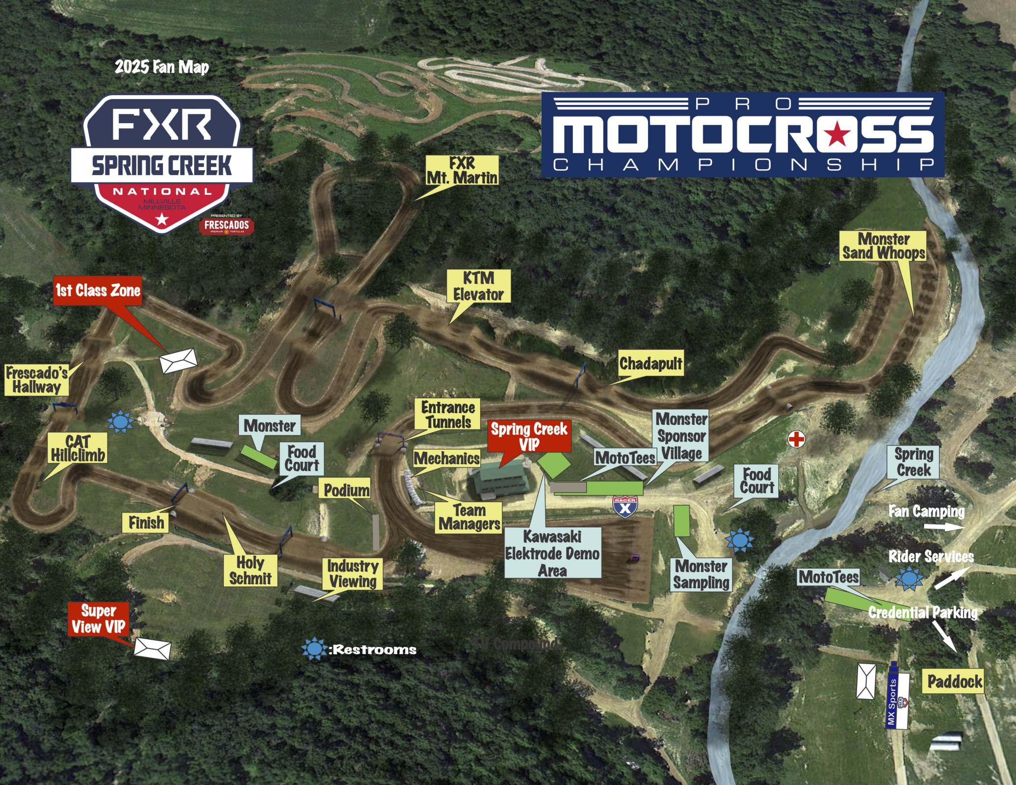 2025 Spring Creek National fan map.