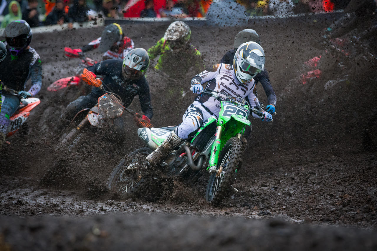 Phil with good starts and good rides in the mud. Same old strategy.