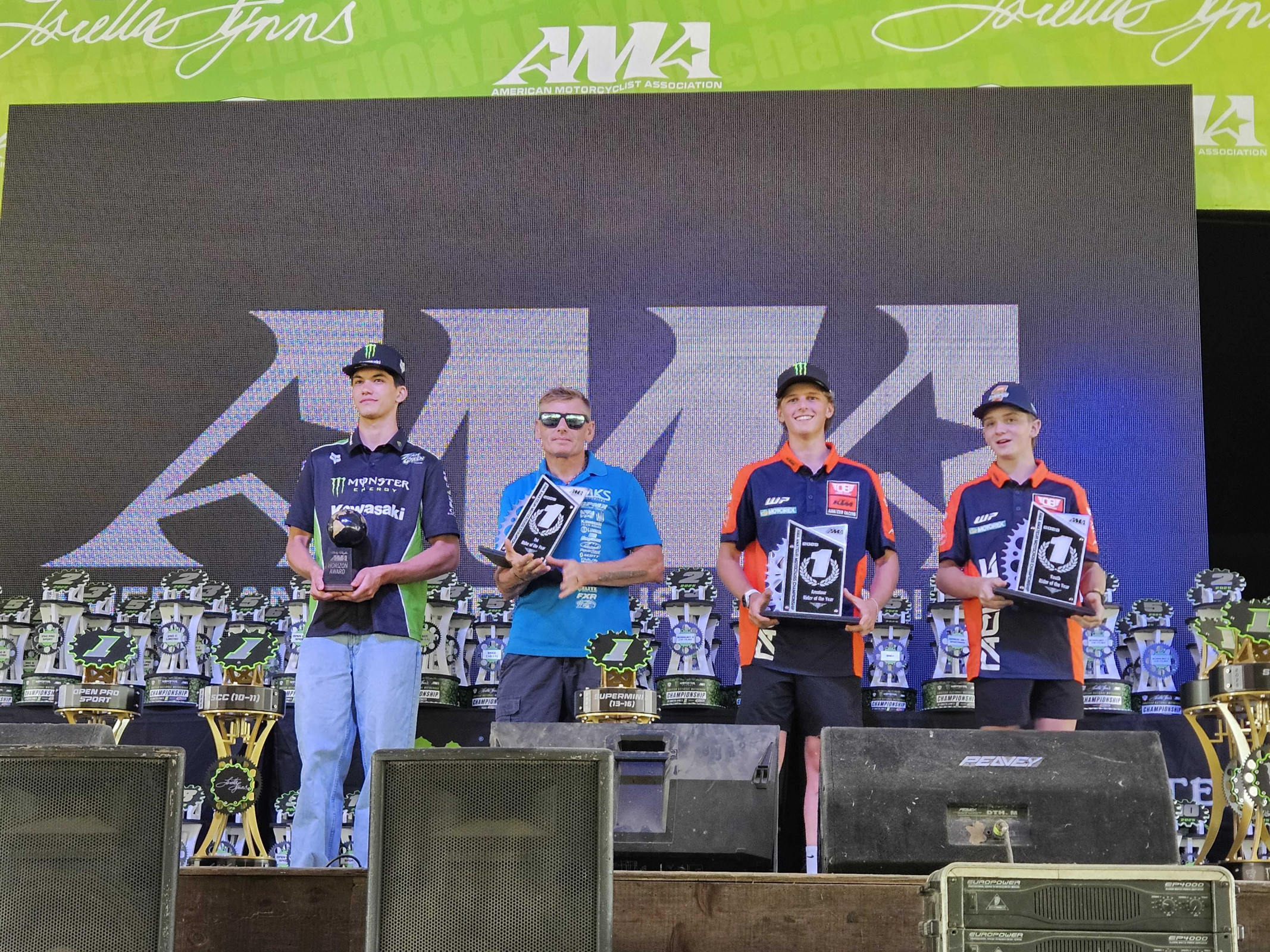 Enzo Temmerman, Gregory “Frenchie” Pamart, Deacon Denno, and Sawyer Gieck with their awards.