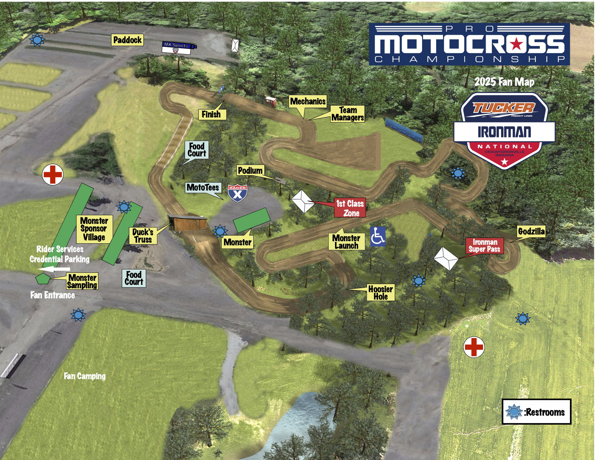 2025 Ironman National fan map.