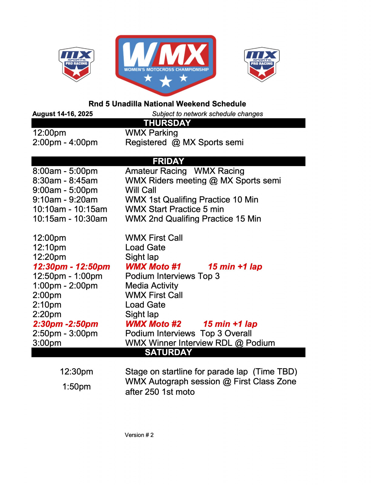 2025  WMX Unadilla Schedule V2