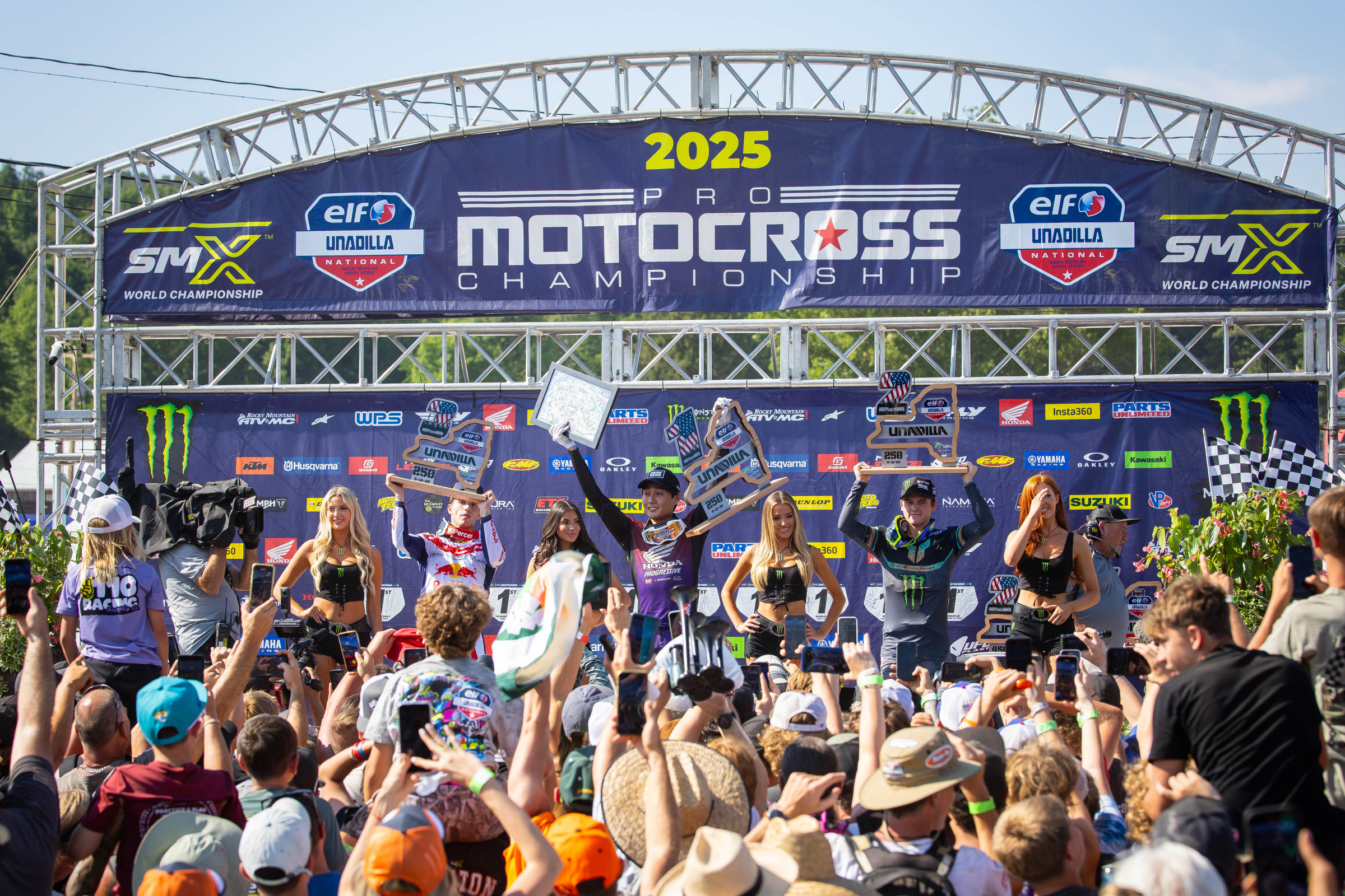 Jo Shimoda, Tom Vialle, and Haiden Deegan round out the overall podium at Unadilla MX.
