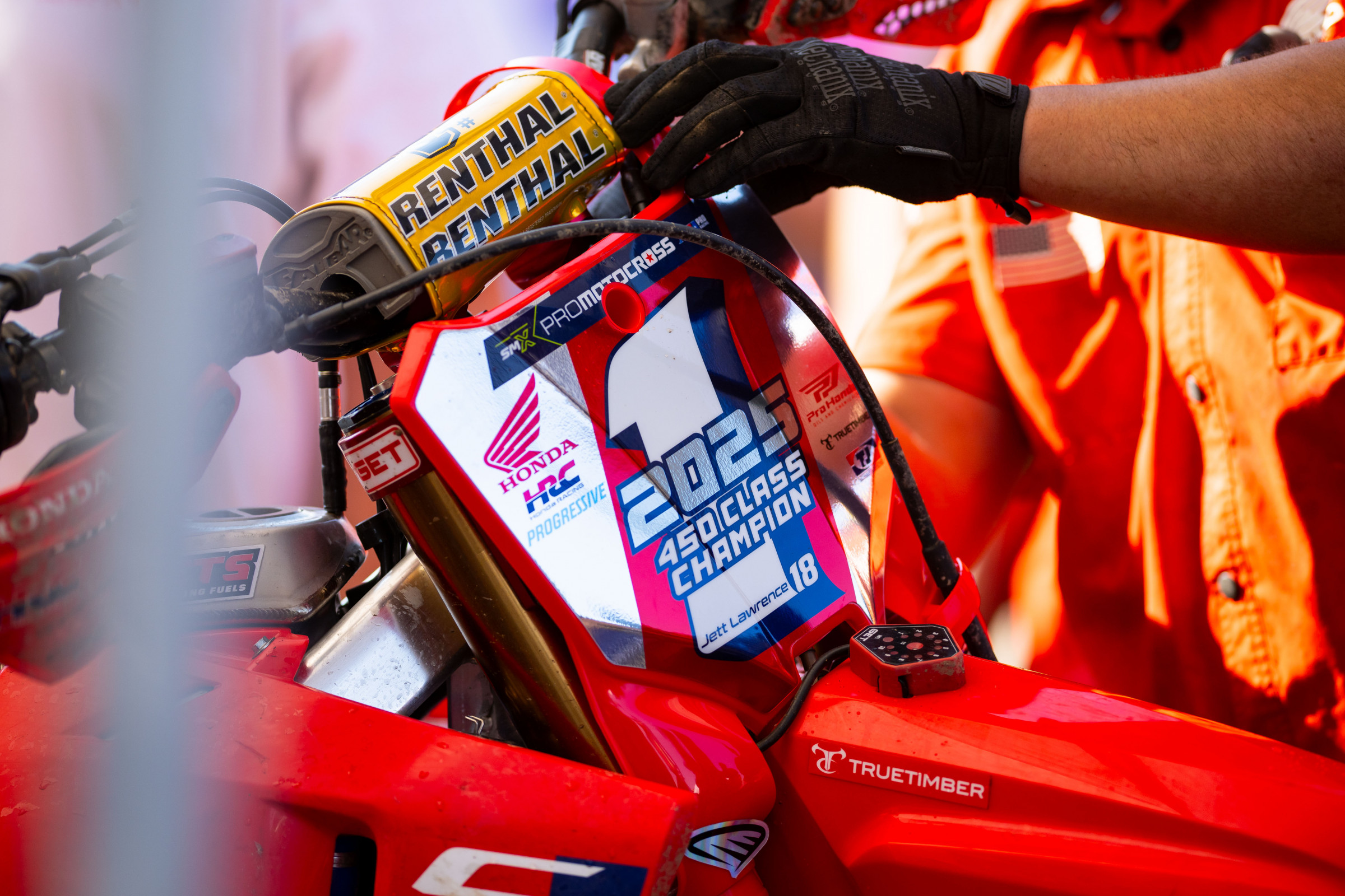 Jett Lawrence champion graphics were already on at Unadilla.