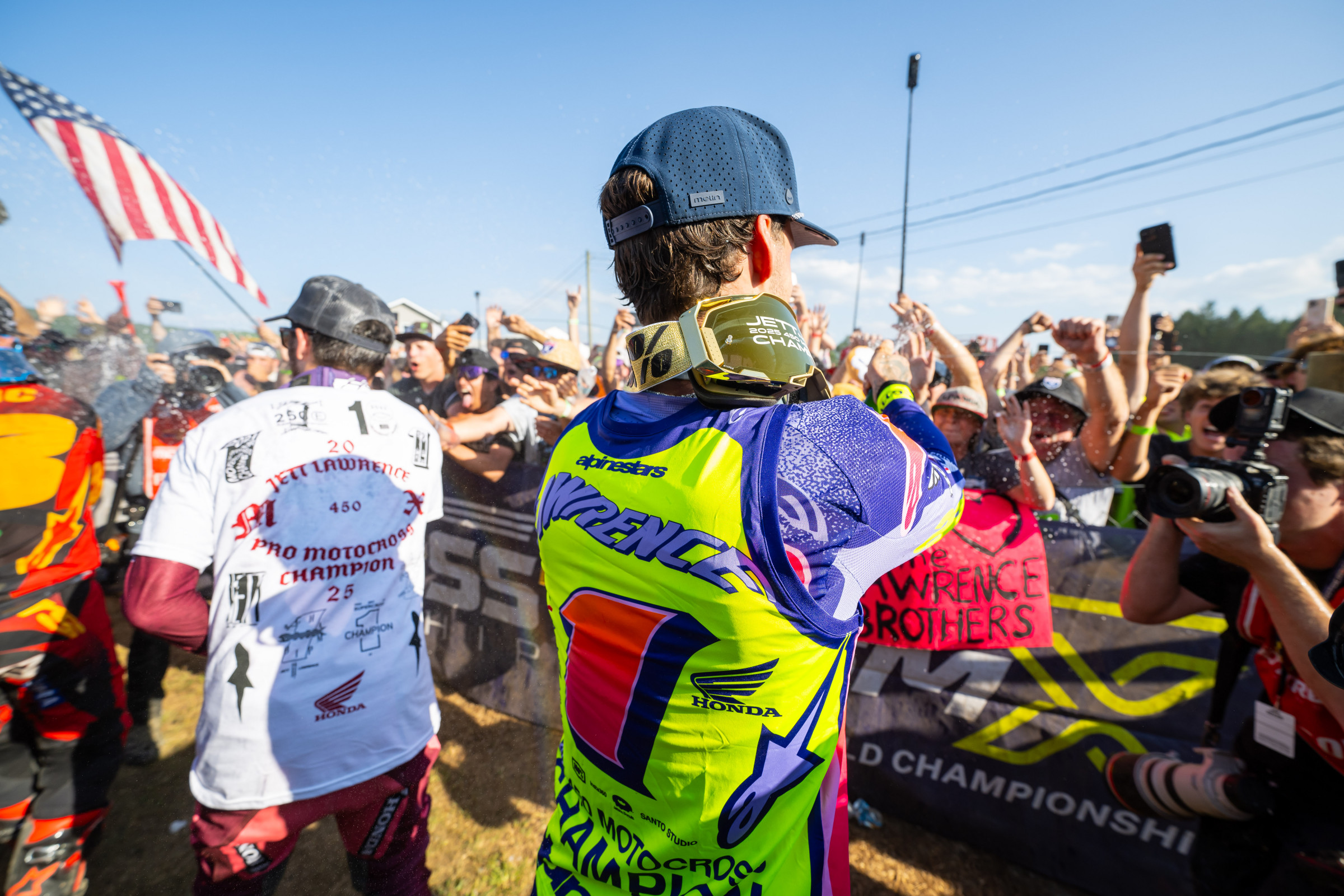 Jett celebrates a second 450 title.