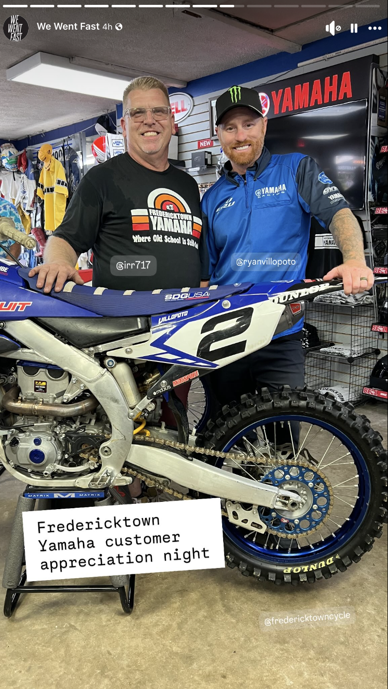 Fredericktown Yamaha's Ian Riley with Ryan Villopoto