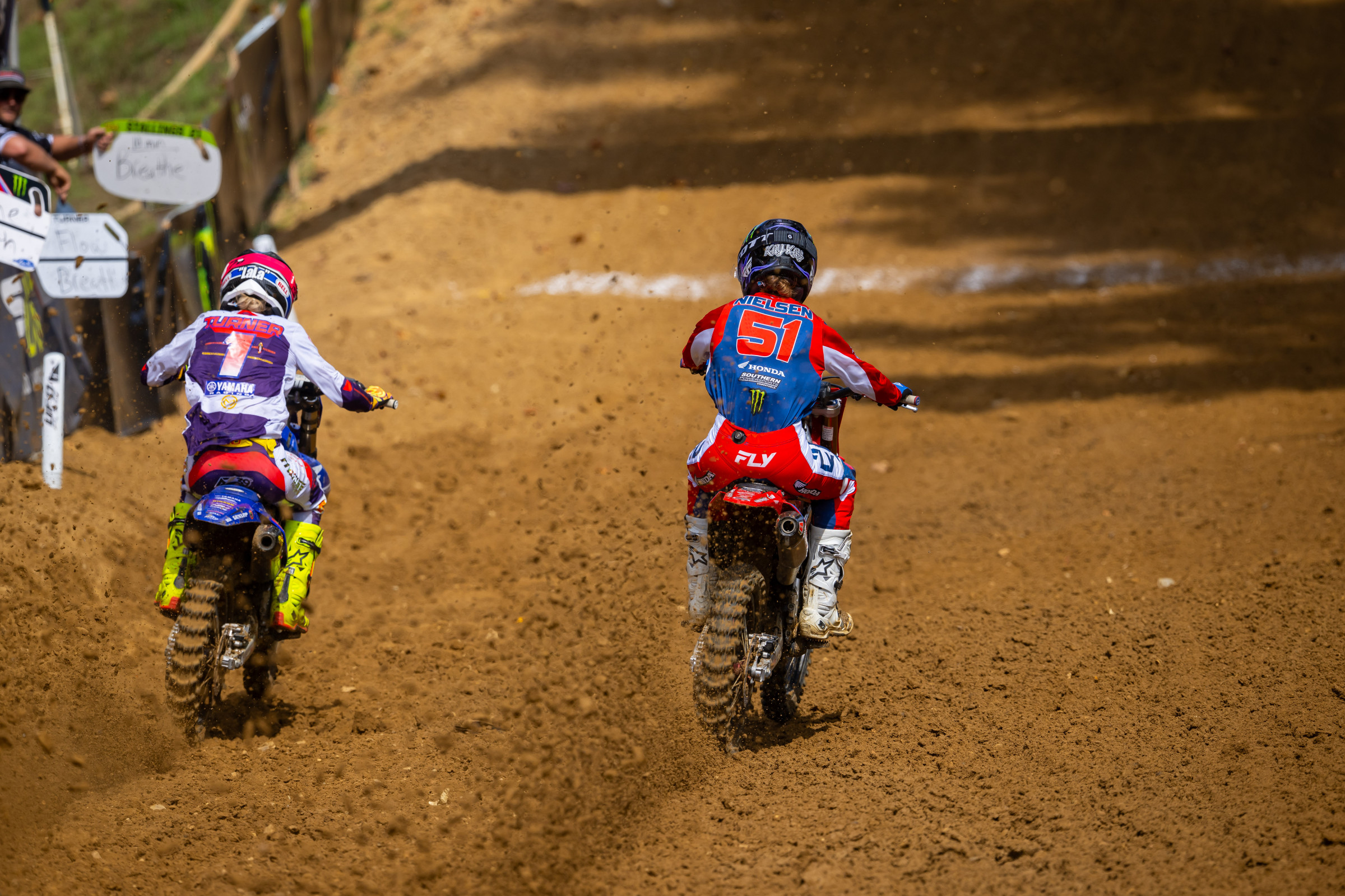 Lala Turner and  Mikayla Nielsen battle it out at Budds Creek.