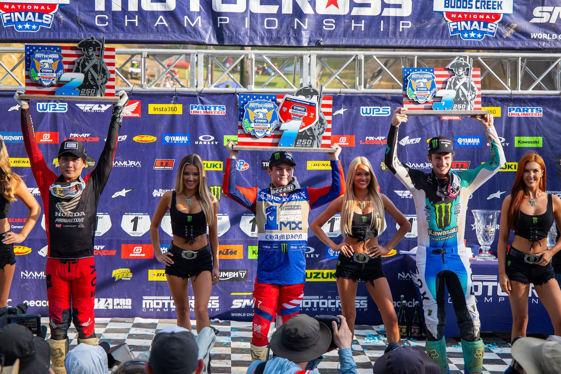 The 250 Class overall podium.