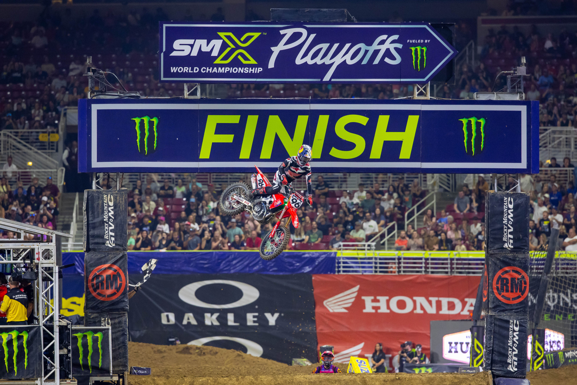 Hunter Lawrence with the first moto win in St. Louis. 