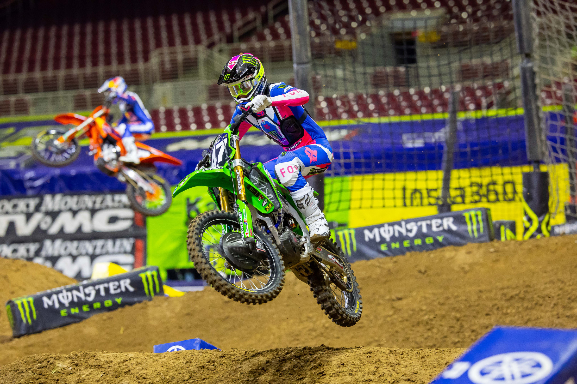 Levi Kitchen got into Haiden Deegan in the second moto, resulting in both riders hitting the dirt.