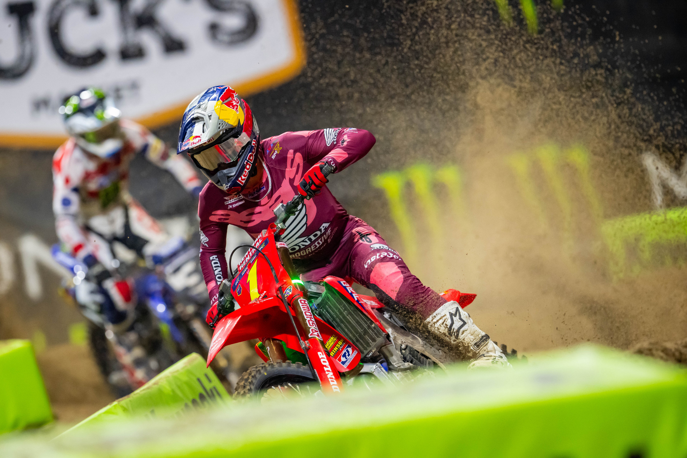 Jett Lawrence had Tomac all over him late in the second moto.