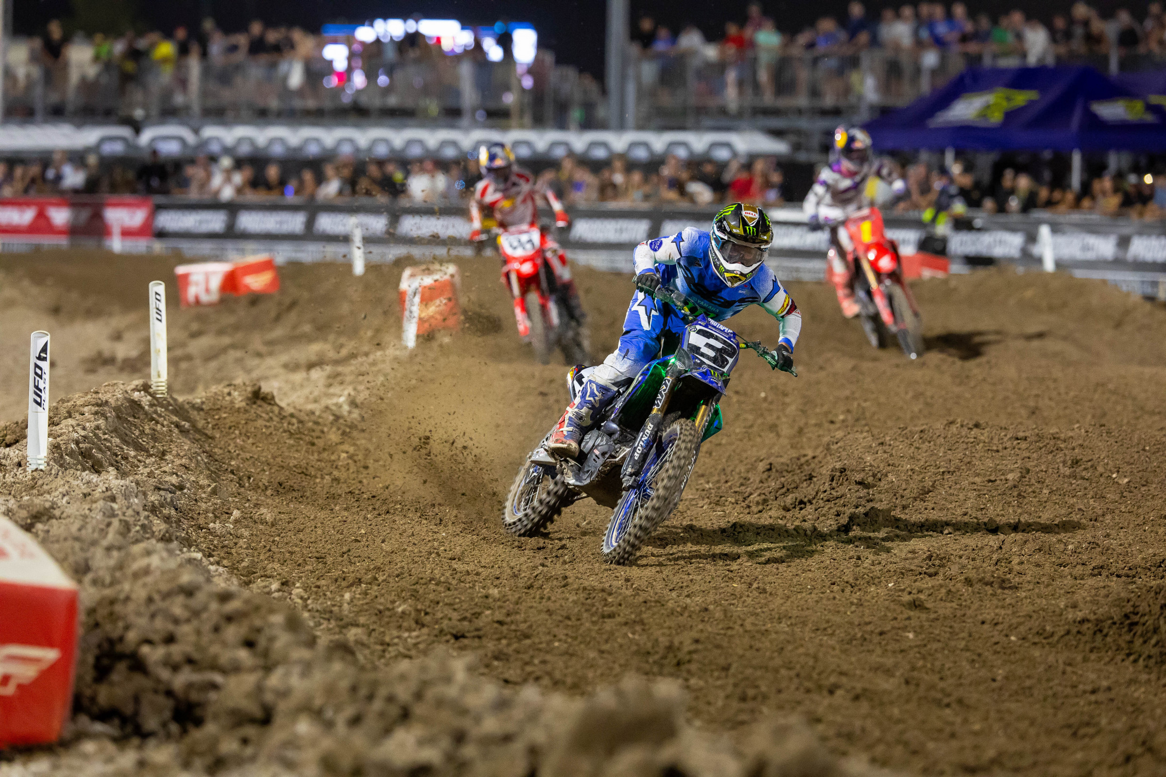 Eli Tomac rode up front and was in the hunt all night.