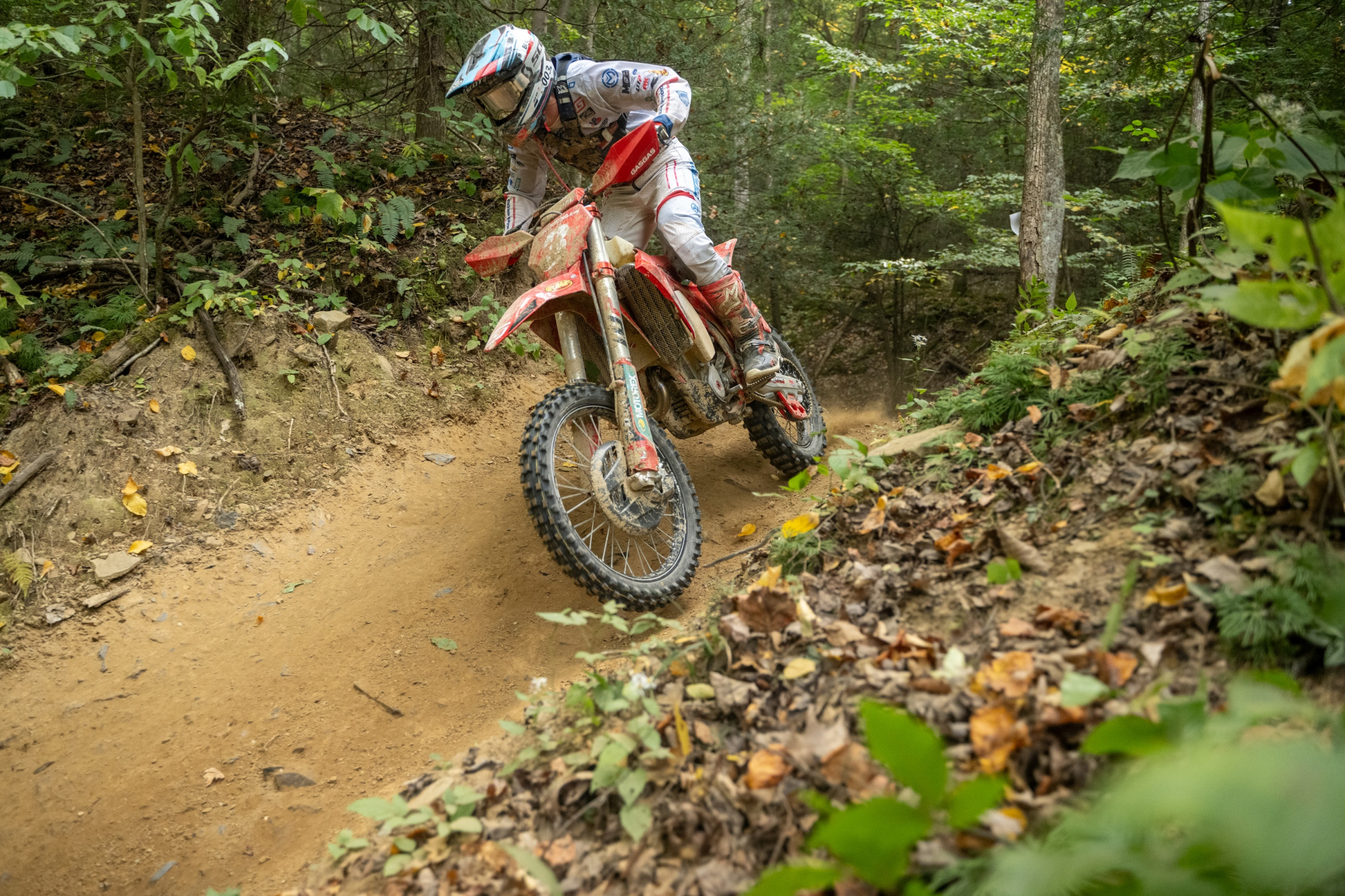 Ashburn has stepped up since swapping his GasGas 350 for a 450, winning XC1 in both events.