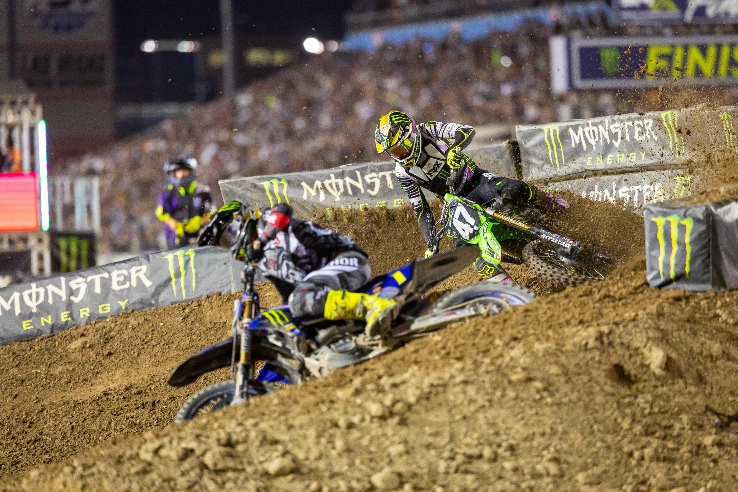 Haiden Deegan and Levi Kitchen confronted each other on and off the track in Vegas. 