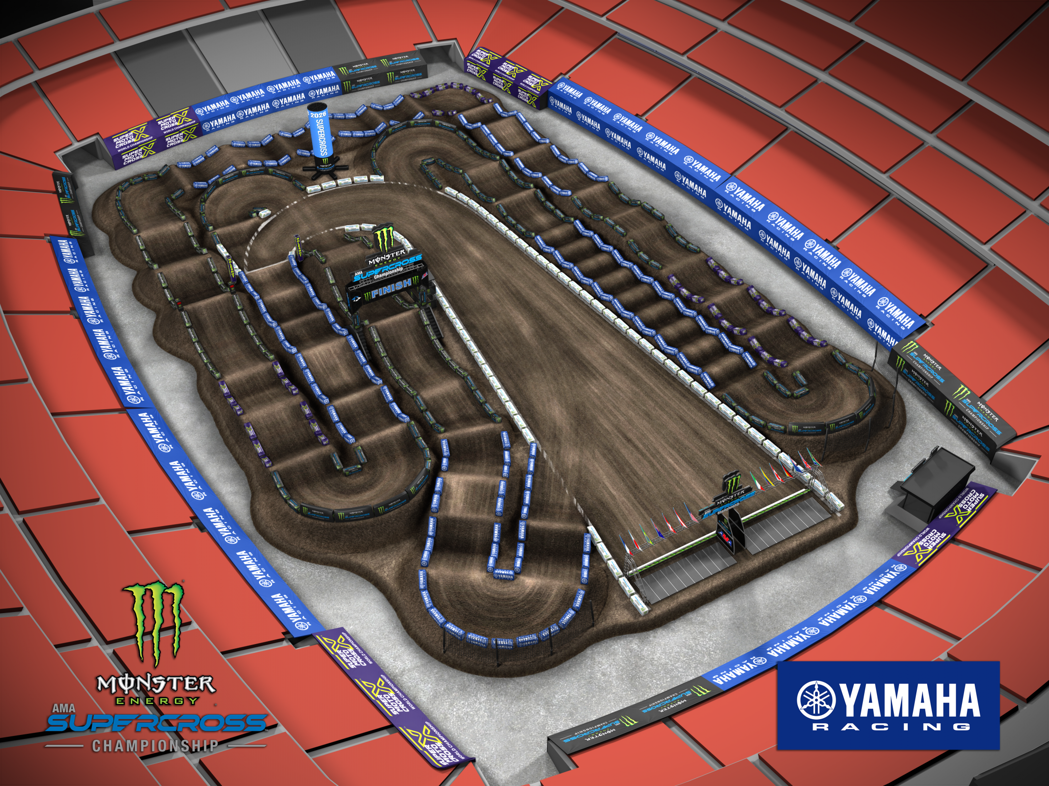 The custom-built Supercross track planned for Round 14 at Huntington Bank Field in Cleveland will feature one of the longest start straights of the season, running the entire length of the field.