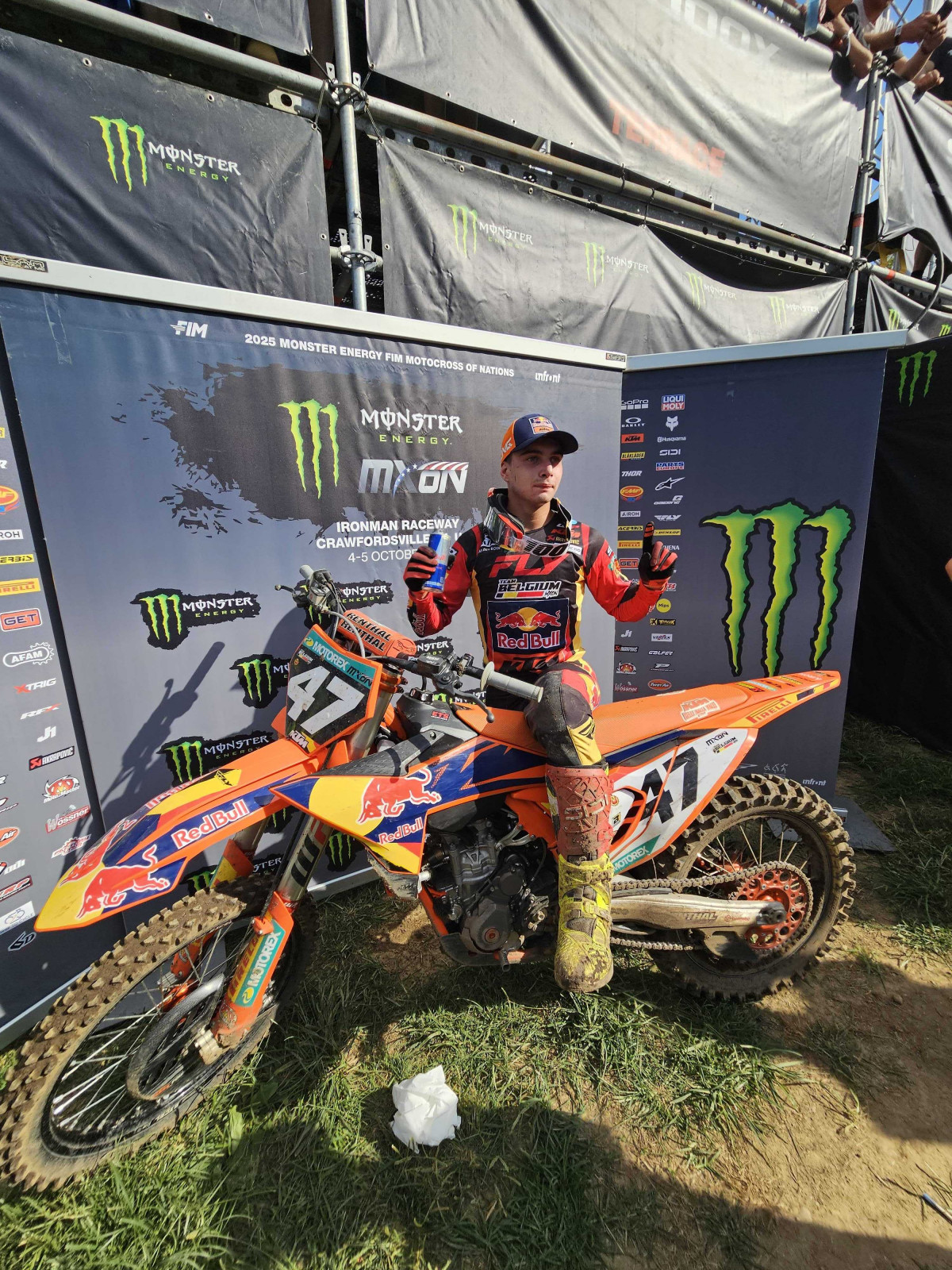Belgium's Sacha Coenen (KTM) won the MX2 qualifying race.