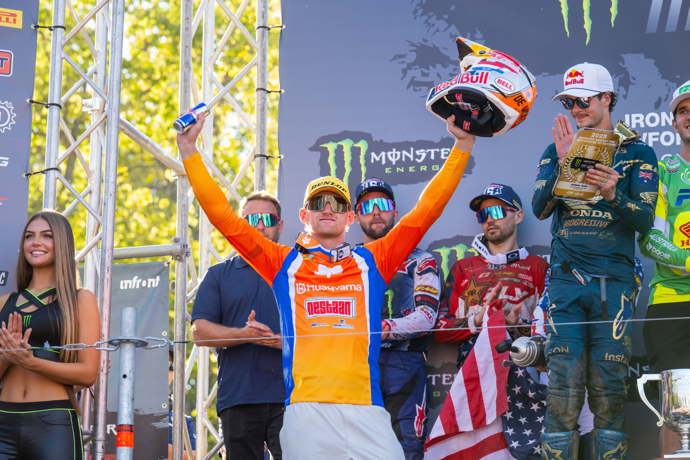 With teammate Glen Coldenhoff out due to an unfortunate crash on Saturday, all Kay De Wolf could play for was individual honors in MX2. For the second year in a row, he won the class.