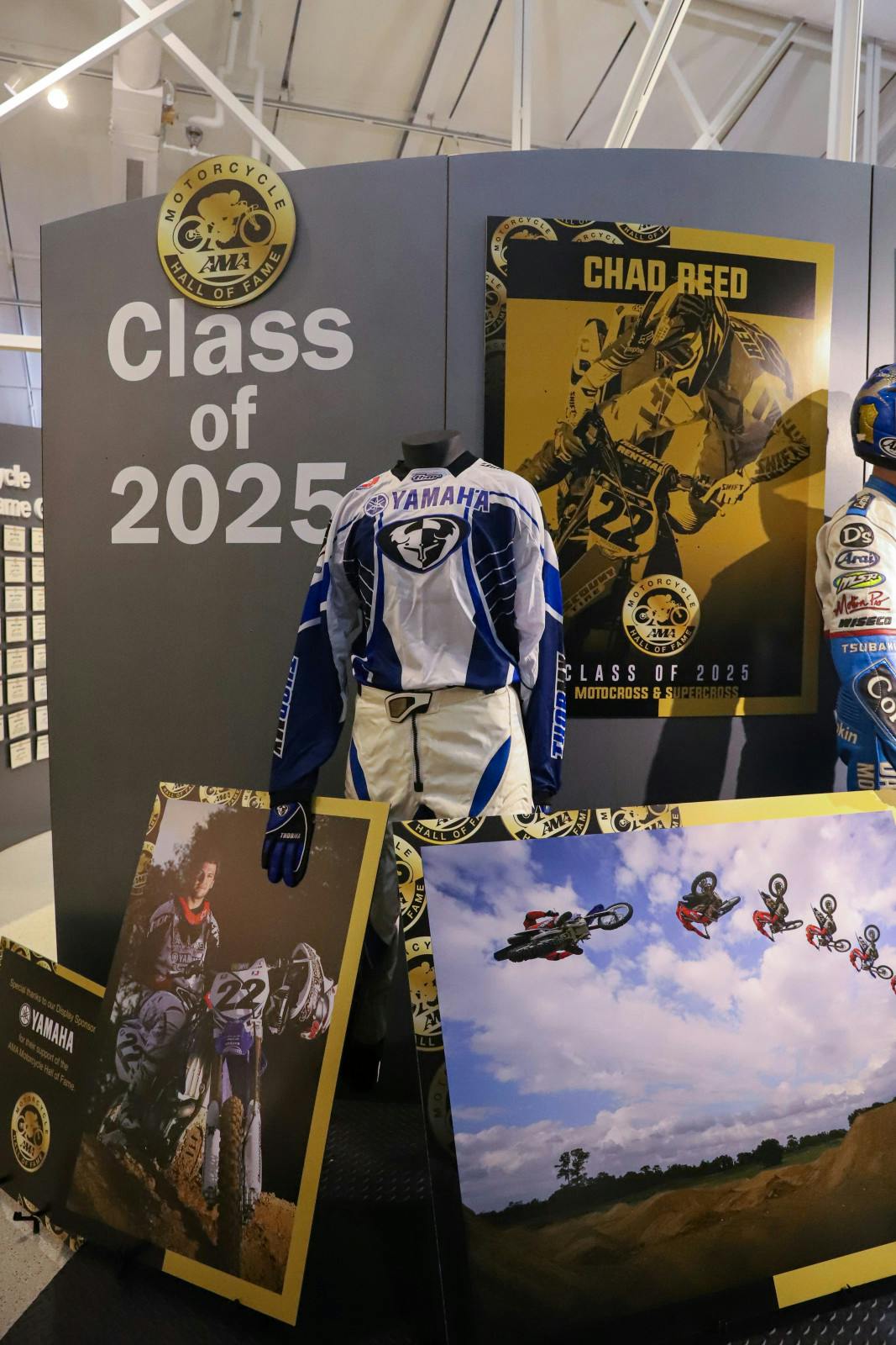 Chad Reed's display at the AMA Motorcycle Hall of Fame on induction night.