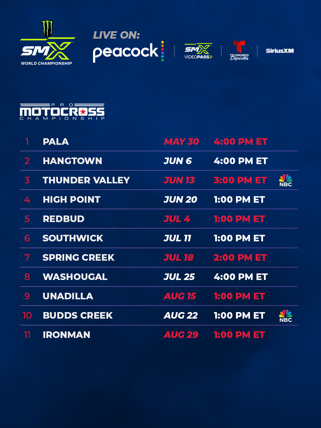 2026 Pro Motocross schedule