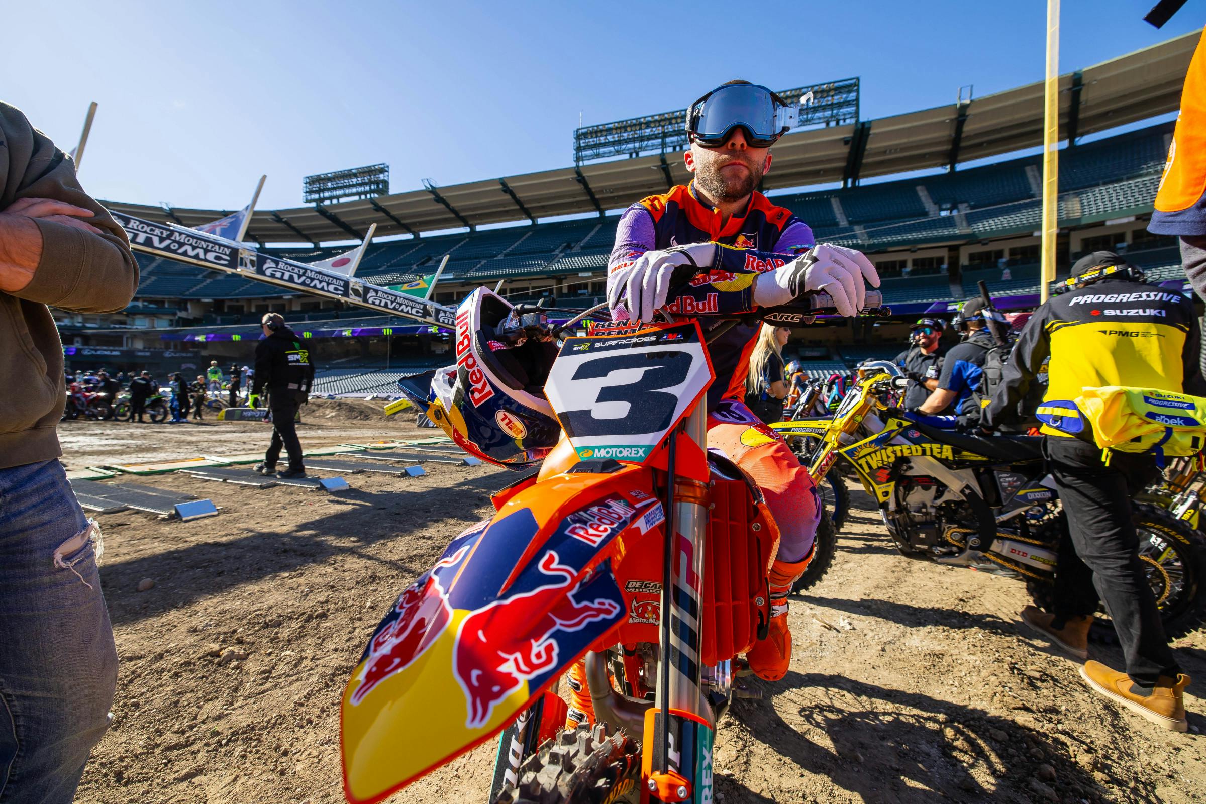 Eli Tomac is working on his Burning Man look.