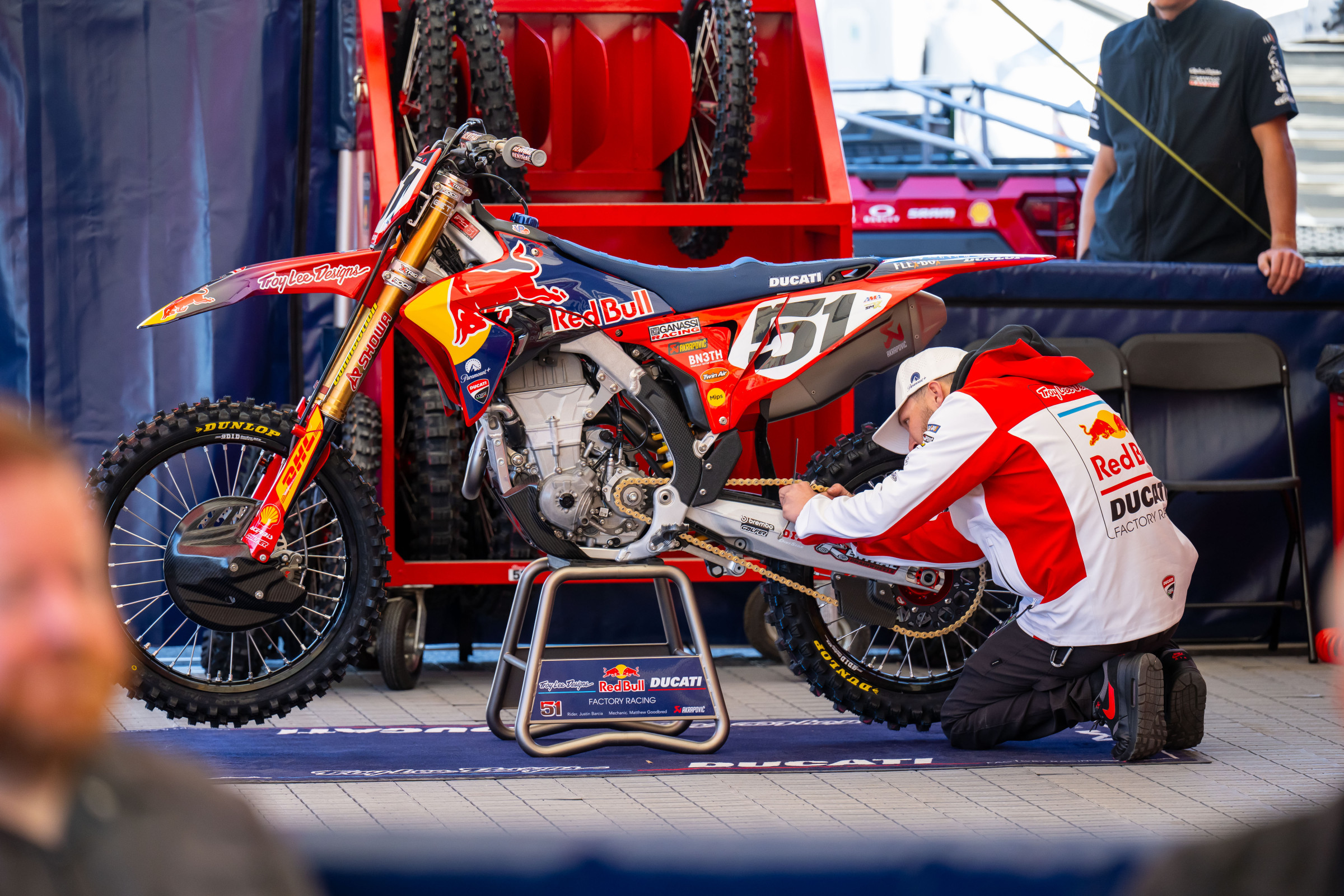 Justin Barcia and Dylan Ferrandis will debut Ducati's 450 in supercross today.