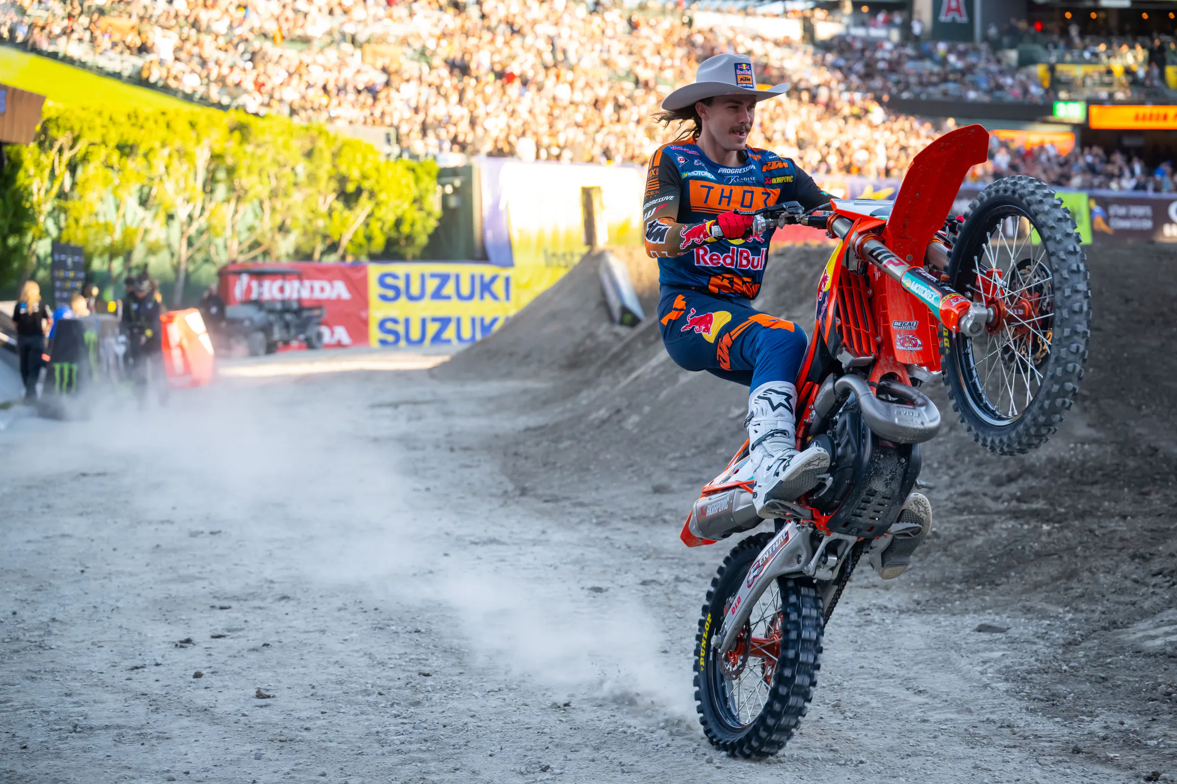 Plessinger giving the fans what the want during opening ceremonies.