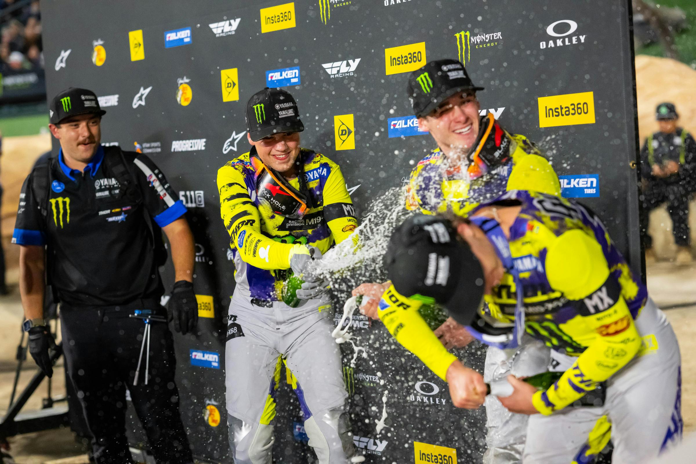 All Monster Energy Yamaha Star podium, Kayden Minear, Caden Dudney and Landen Gordon.