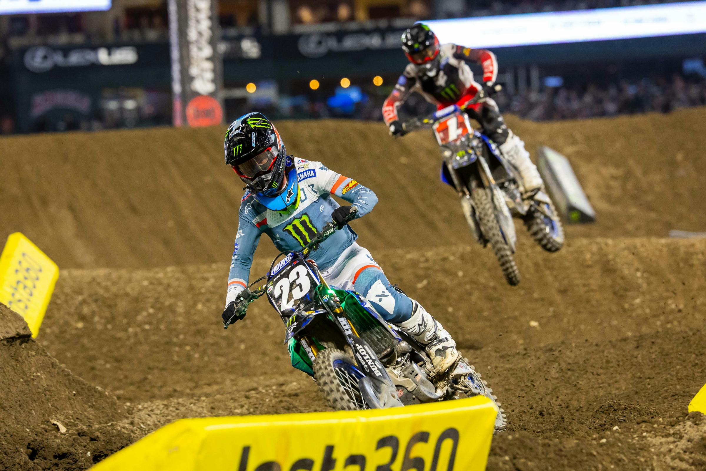 Michael Mosiman led most of the 250SX main event at A2 before taking second.