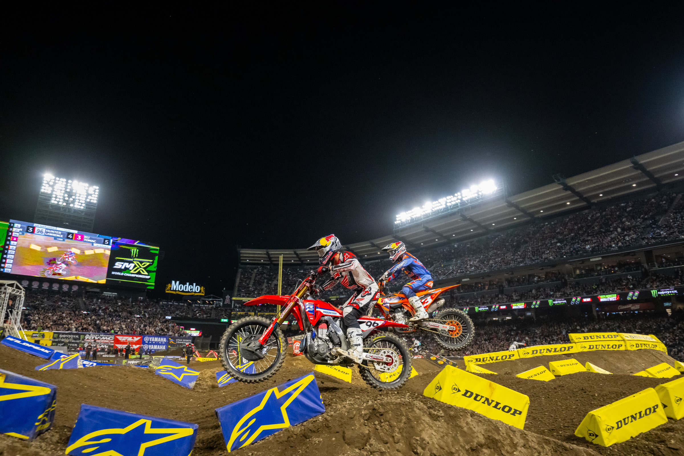 Lawrence is right in the mix with traditional supercross title contenders Tomac and Sexton.