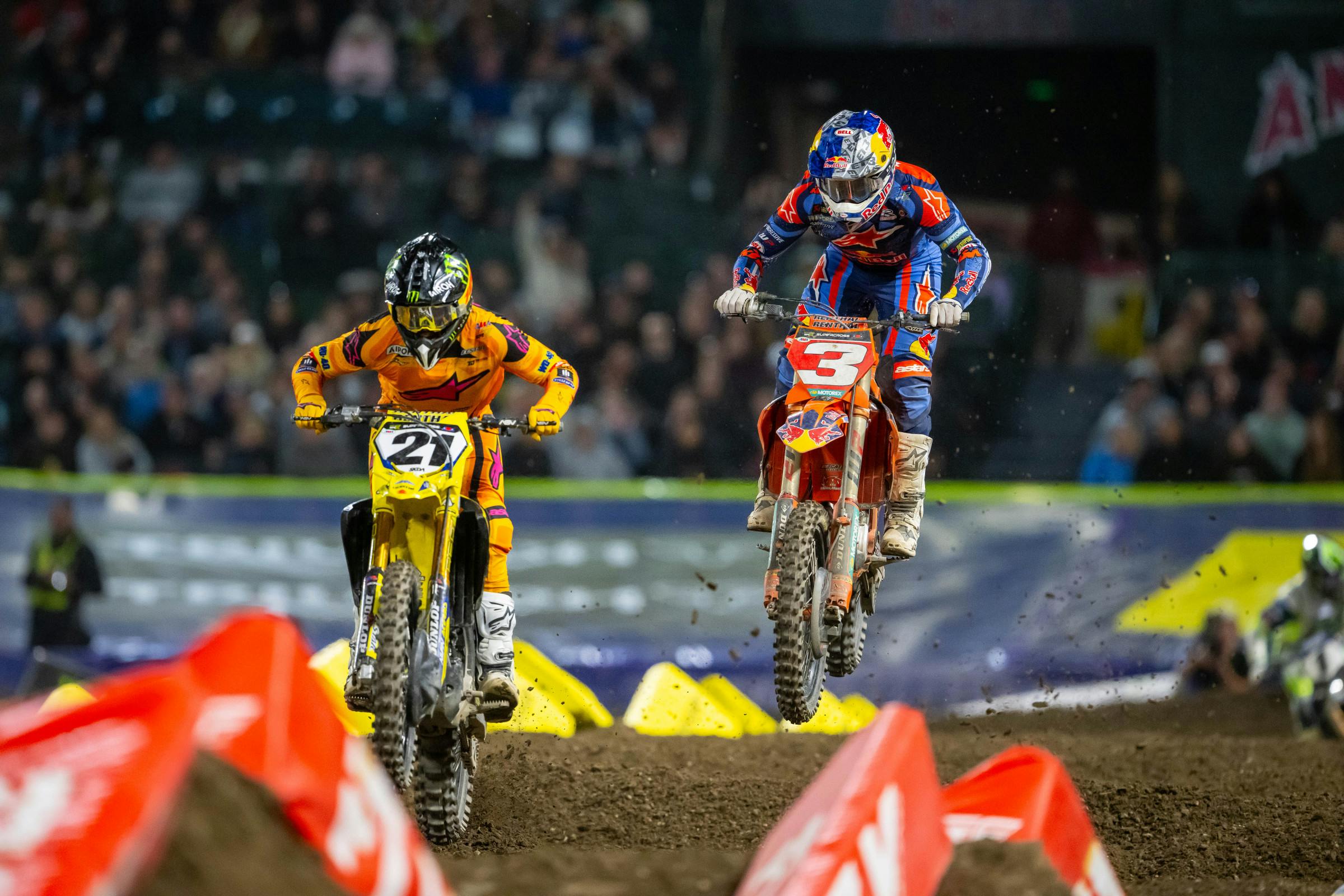 Anderson and Tomac went at it, then Hunter Lawrence took advantage to get both.