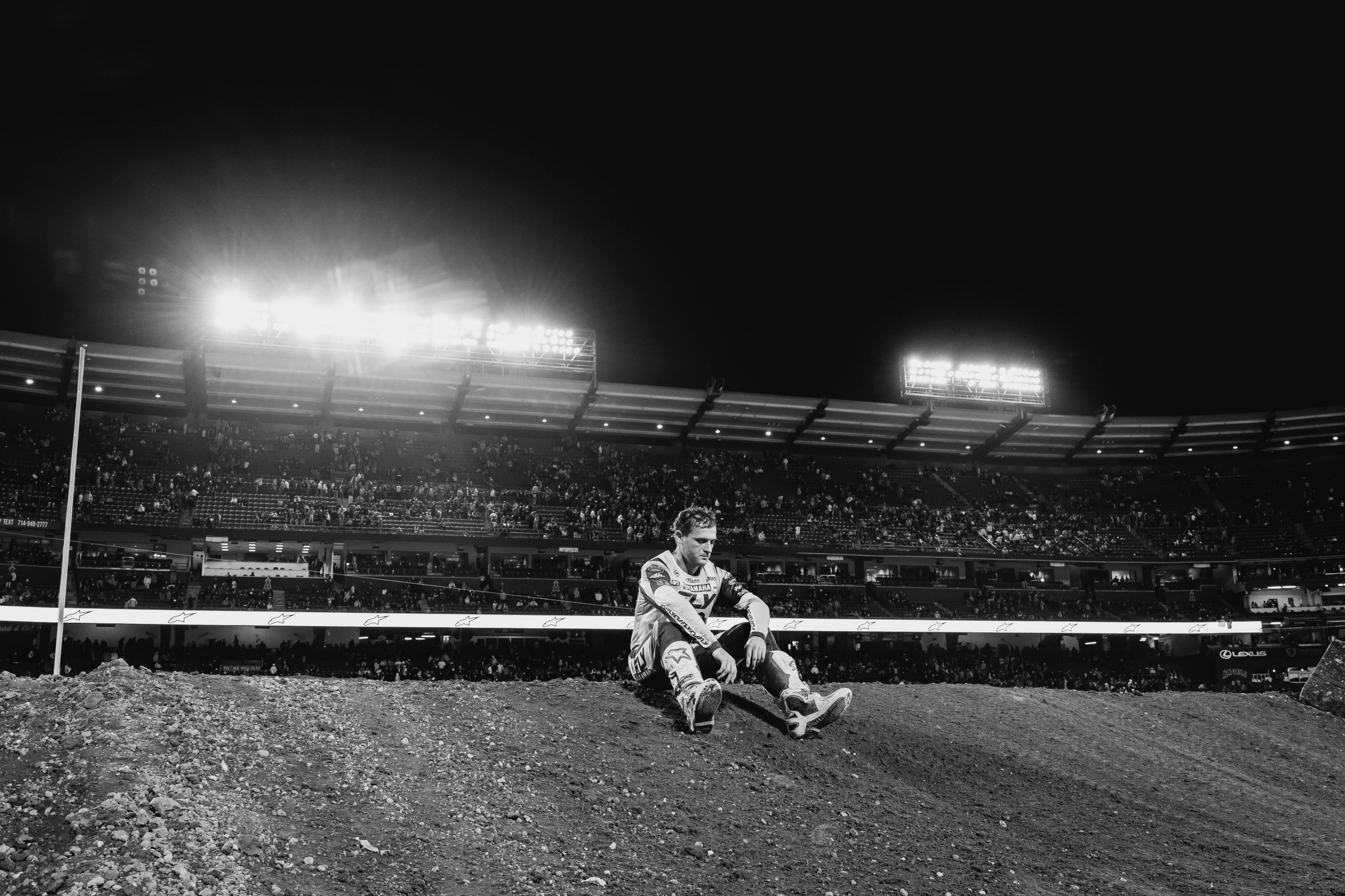 Cooper Webb sat with his thoughts after the Anaheim 2 450SX main event.