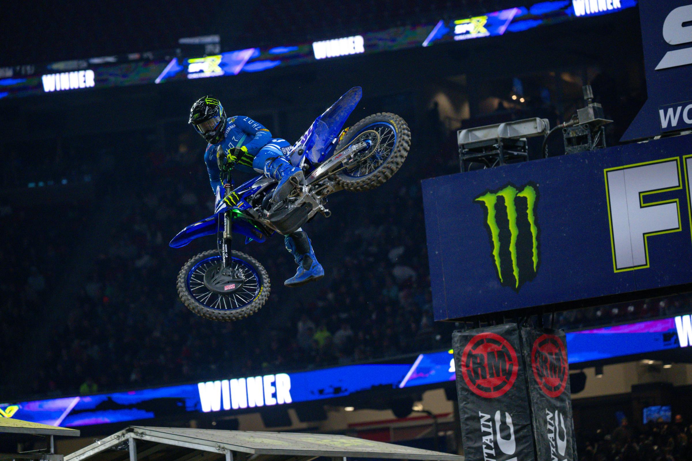 Caden Dudney with the SMX Next win in Texas!