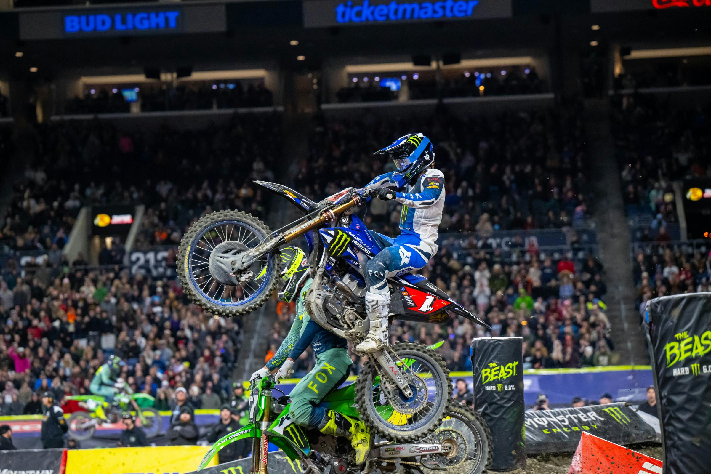 Watch: EPIC BATTLE! Deegan versus Kitchen at 2026 Seattle Supercross RAW