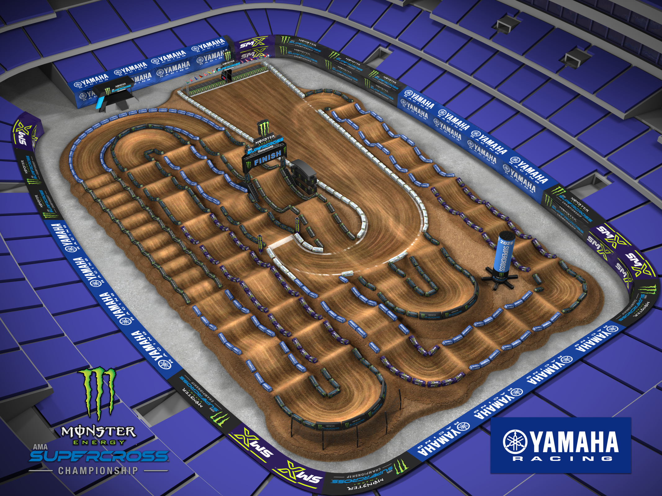 What Does the Arlington SX Supercross Layout Look Like? Yes, There Are Whoops - Watch Track Map Video