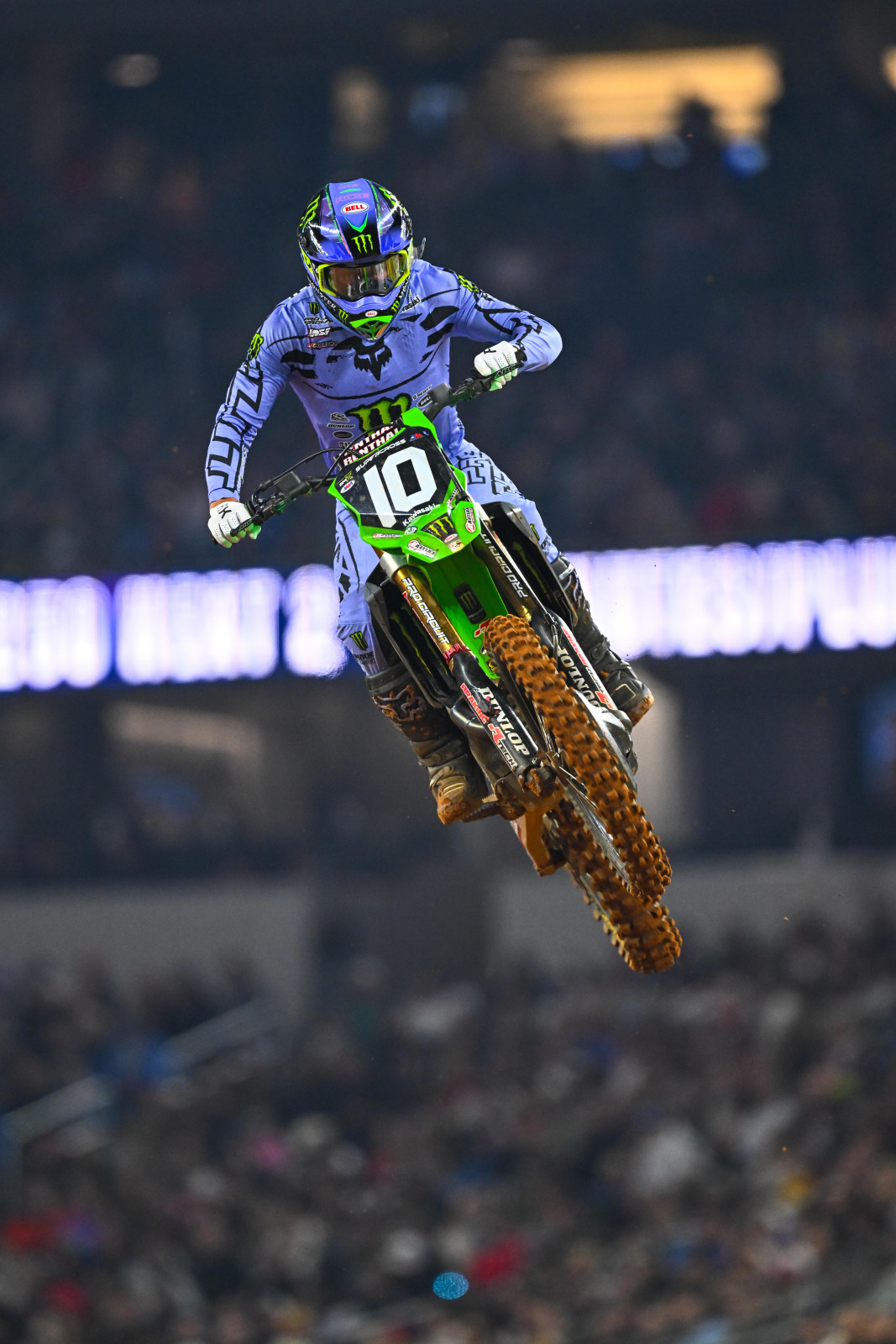 Seth Hammaker takes the heat race win in the second 250SX heat race.