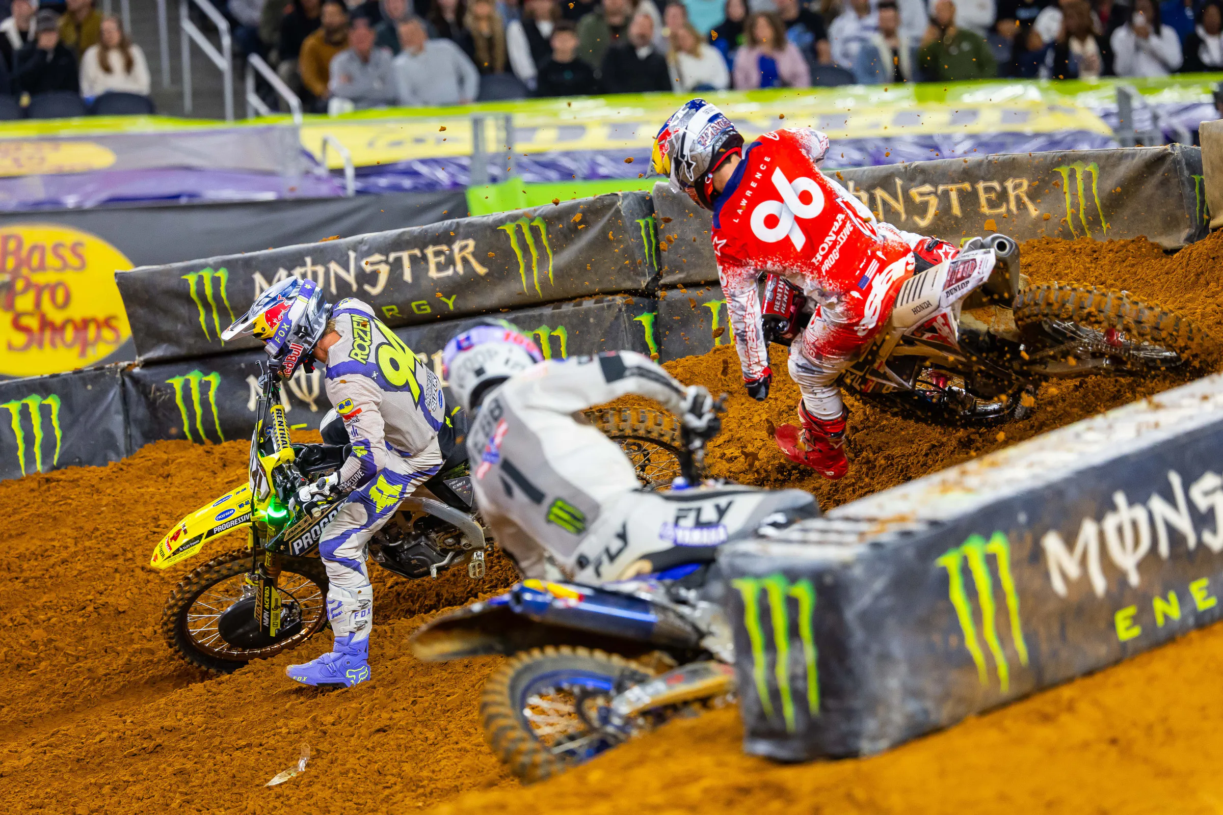 Roczen, Webb and Lawrence battling in Arlington.