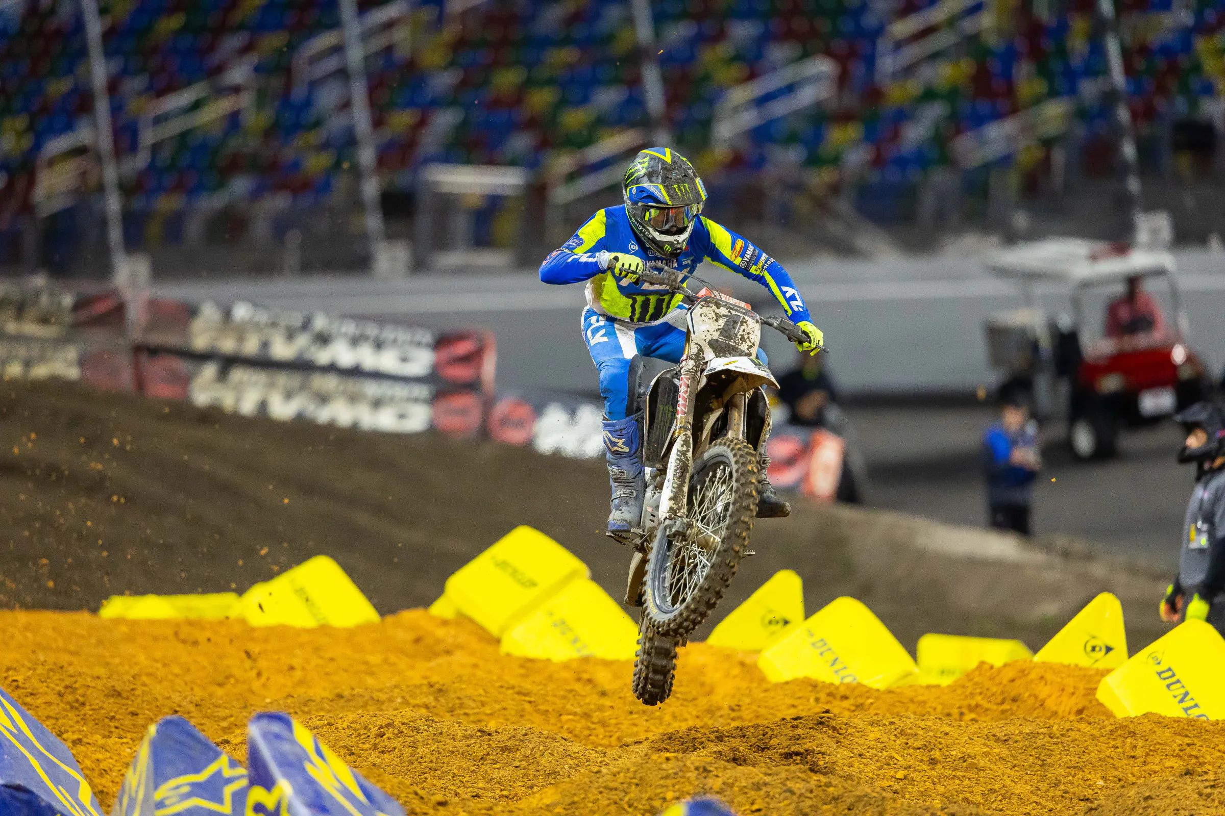 Cooper Webb started at the front but ended up a distant fourth as the lead trio got away.