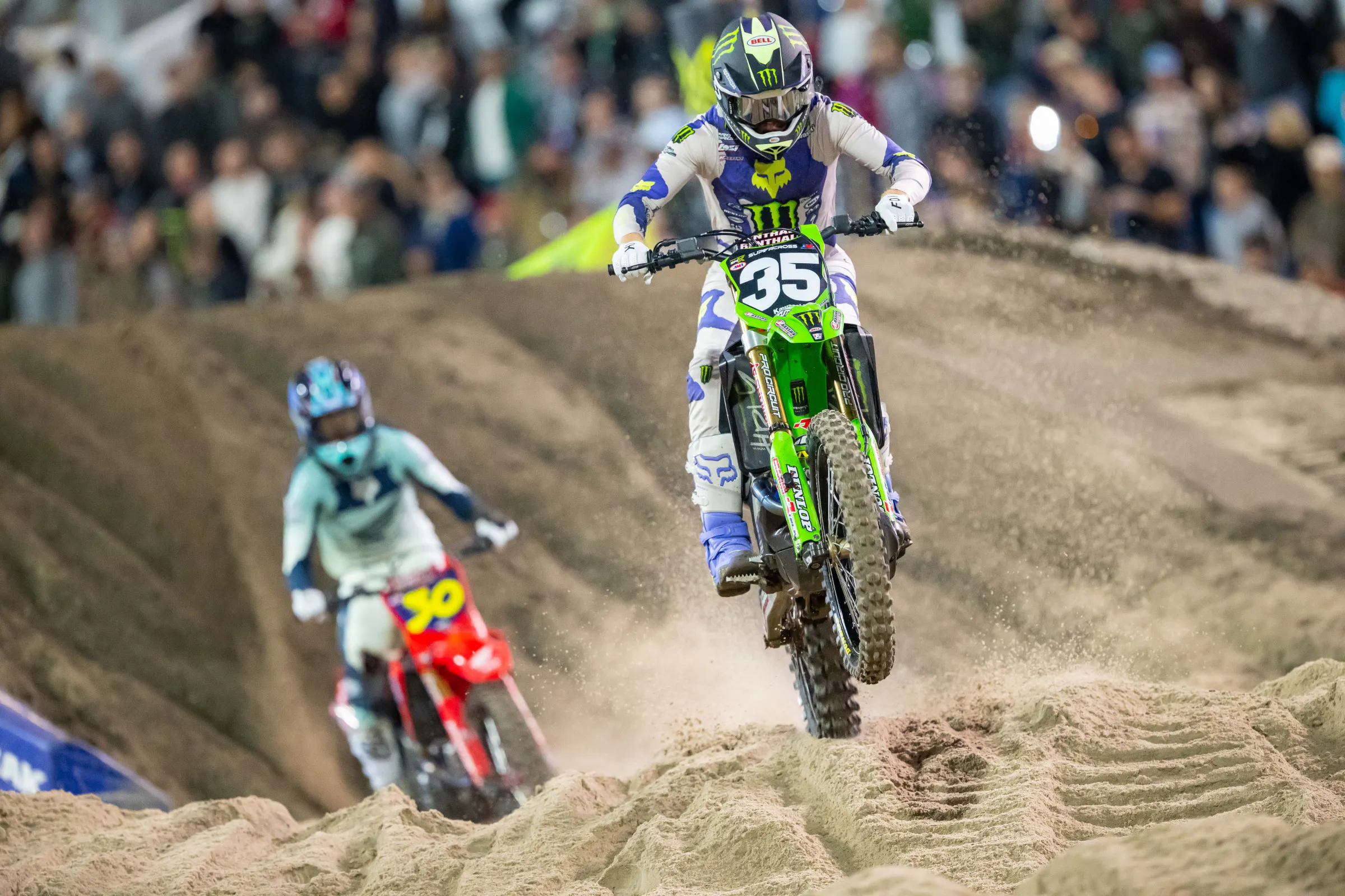 Drew Adams was fantastic before pulling out of the 250SX main event early.