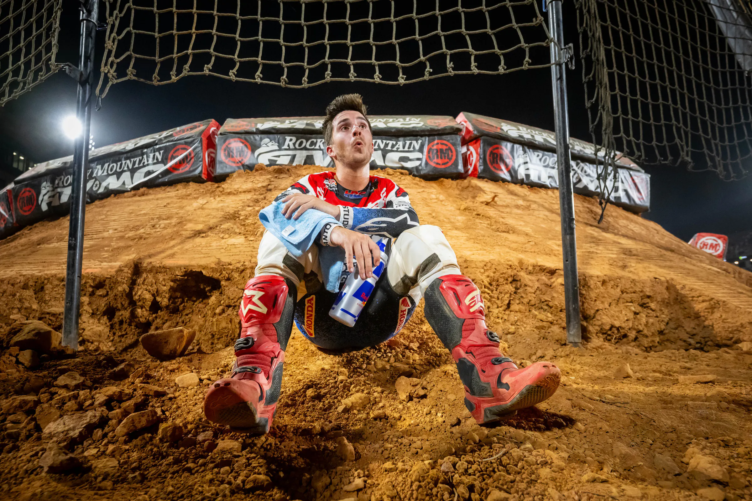 Lawrence contemplating how he should spend his win bonus.