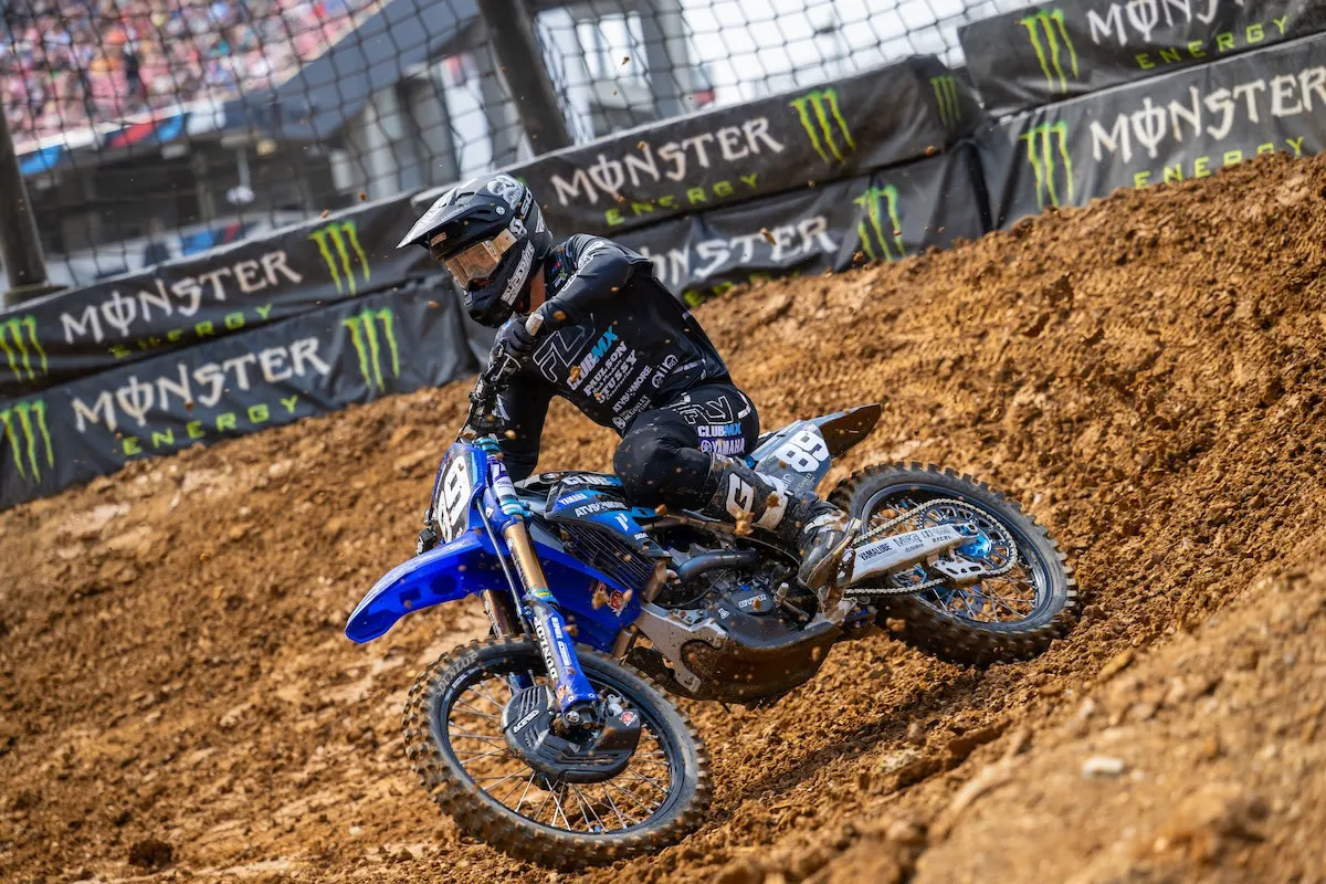 A course-cutting penalty on Seth Hammaker bumped the Kawasaki rider from third to fifth. Devin Simonson thus moved from fourth to the podium, the first of his career.