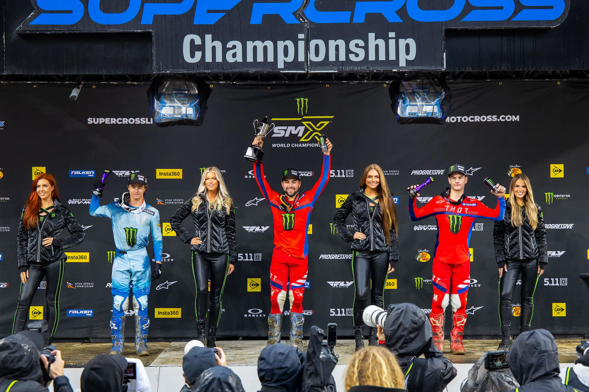 Eastern Divisional 250SMX Class Podium (left to right): Landen Gordon, Nate Thrasher, and Cole Davies