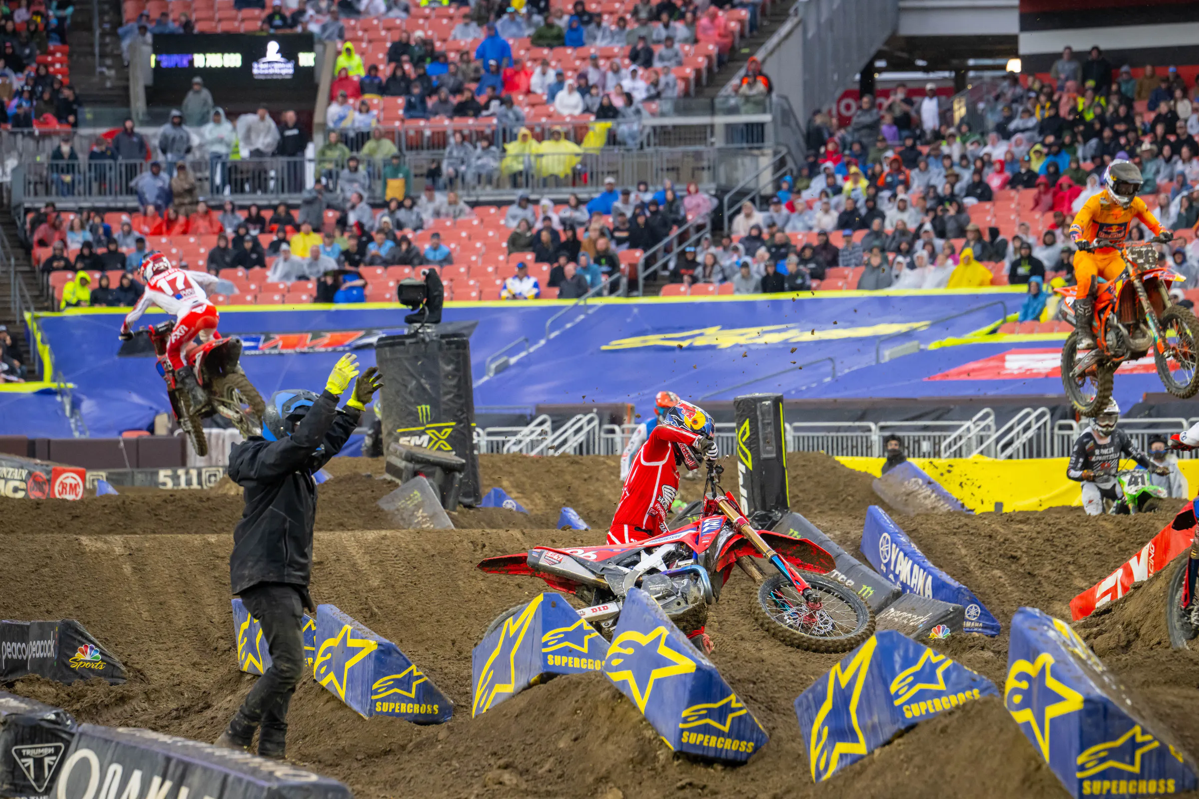 Hunter Lawrence going down the first time in the third and final race in Cleveland.